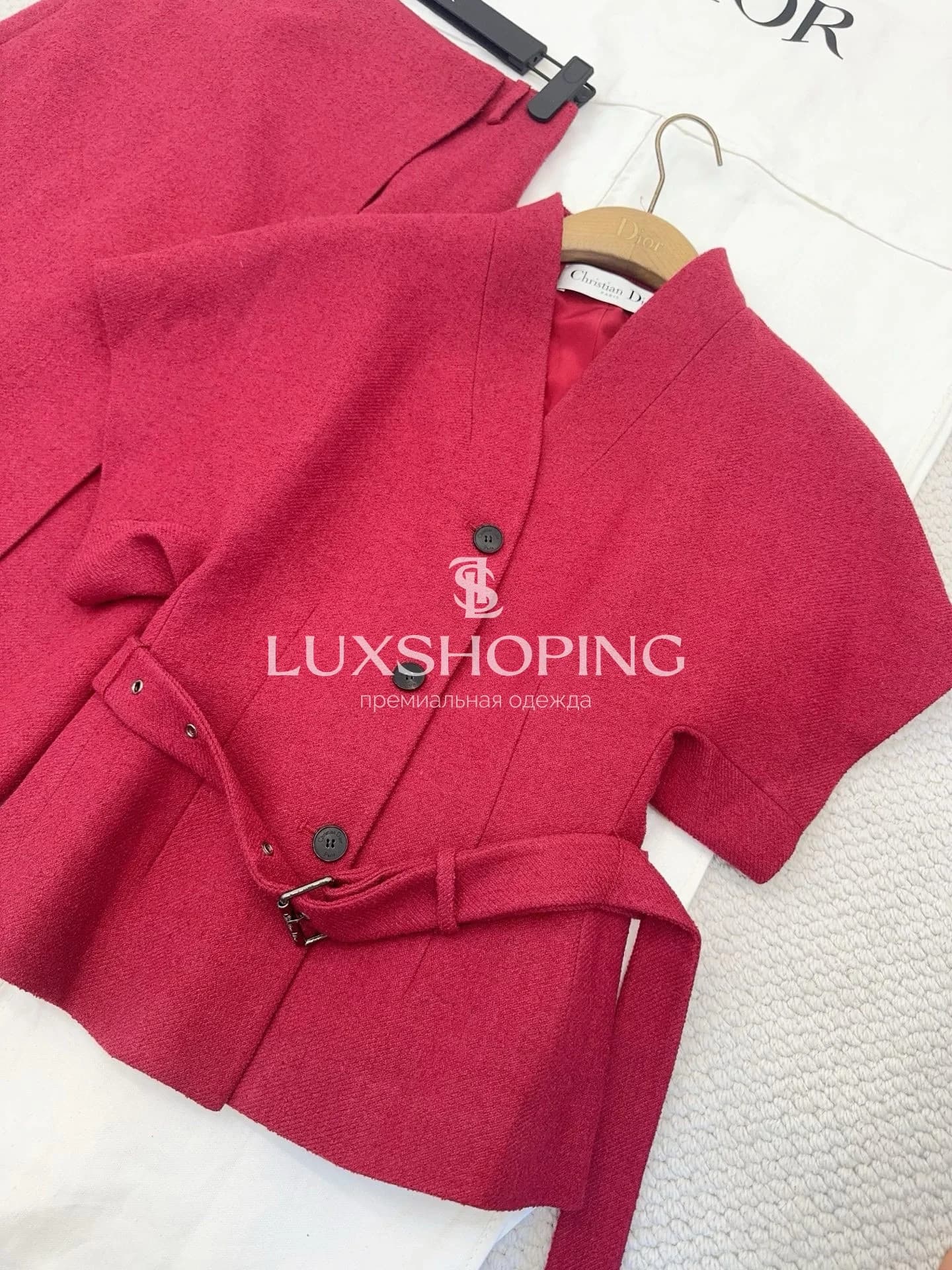 Dior — Комплект с жакетом и юбкой из шерстяной ткани - фото 3