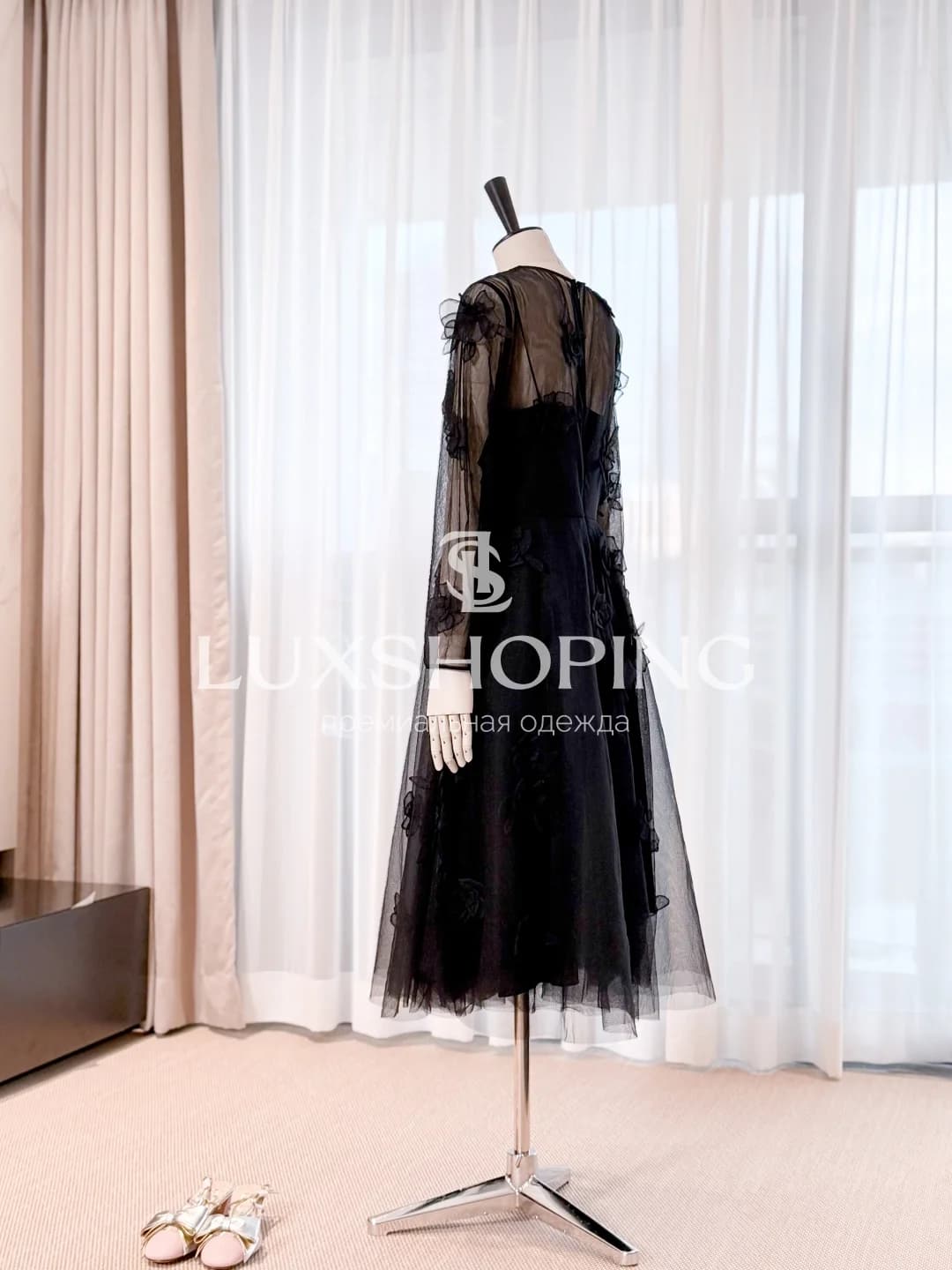 Платье Valentino 25S Чёрный Блеск Полуночных Роз - фото 7