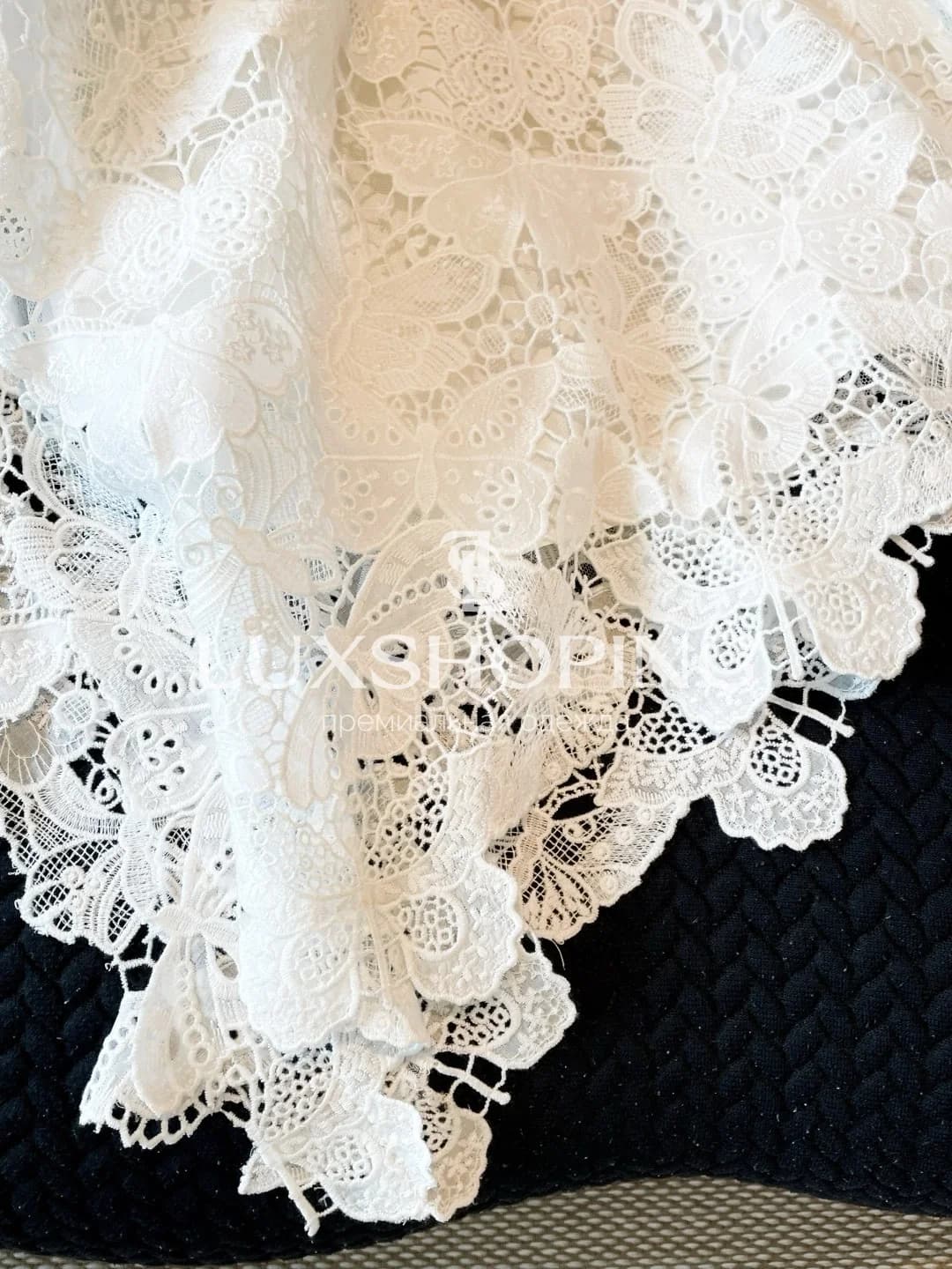 Dior юбка миди с 3D-бабочками из кружева - фото 10