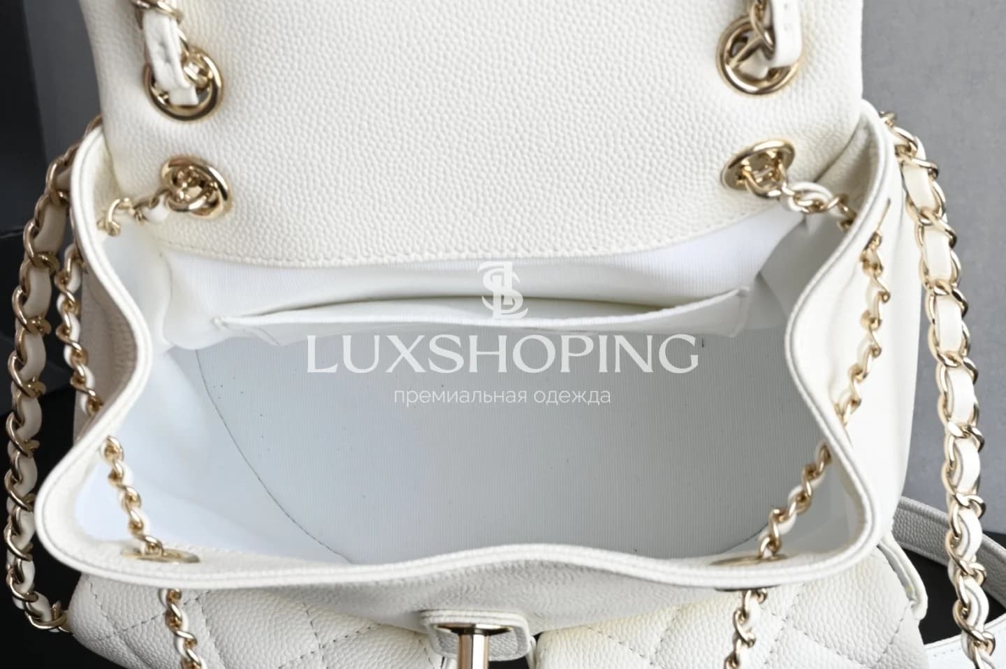 Рюкзак Chanel 25P белый 20.5×20×11.5 см - фото 4