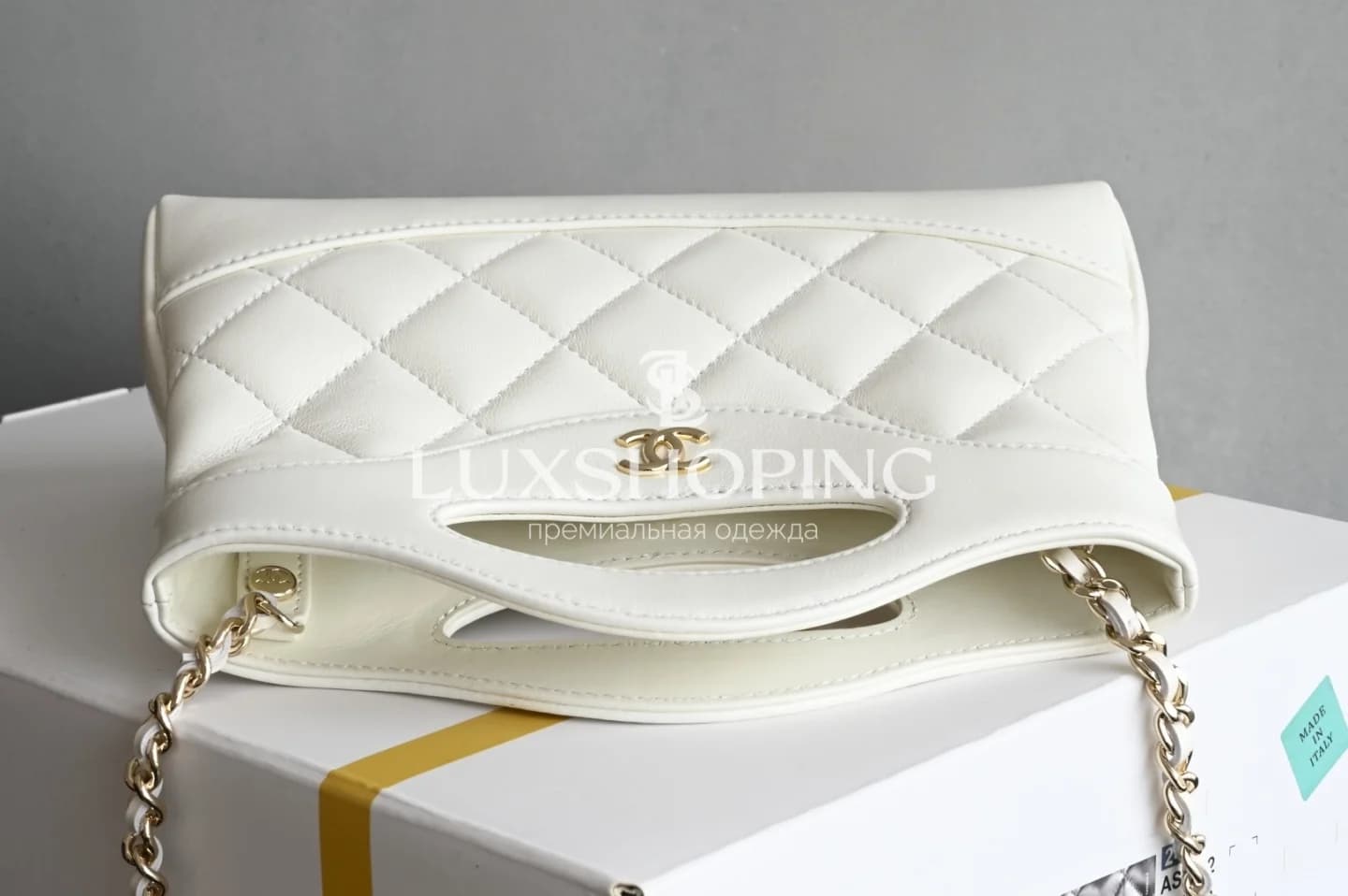 Сумка Chanel 25P 31Bag Nano белая 17.5×20.5×3.5 см - фото 8