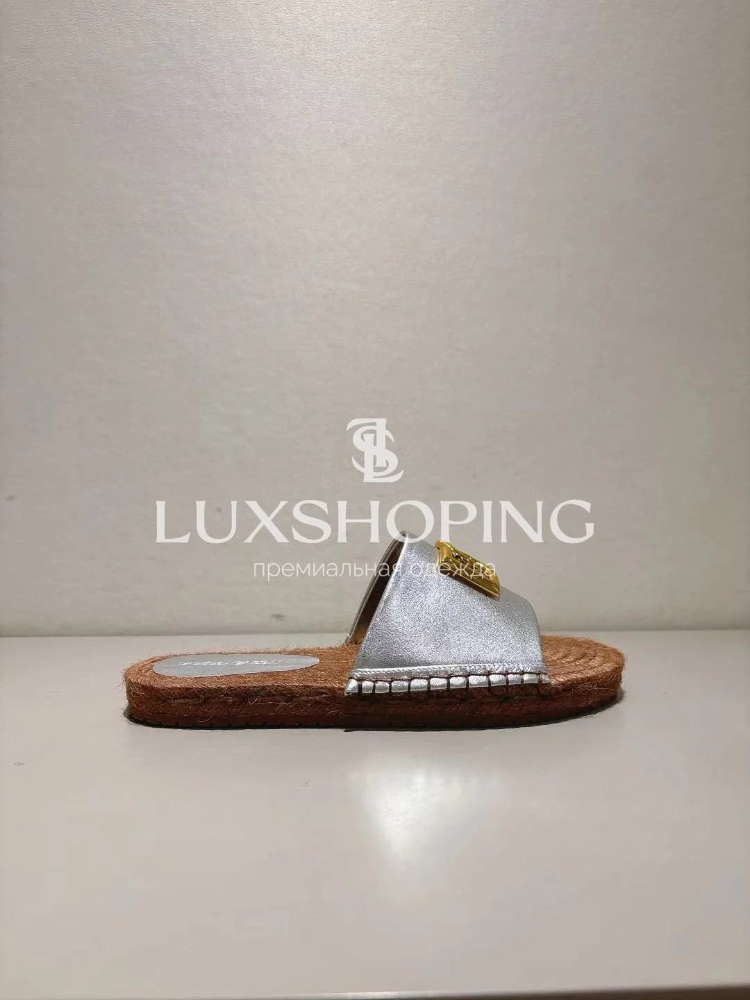 Металлизированные шлёпанцы Dolce &amp; Gabbana с джутовой подошвой - фото 9