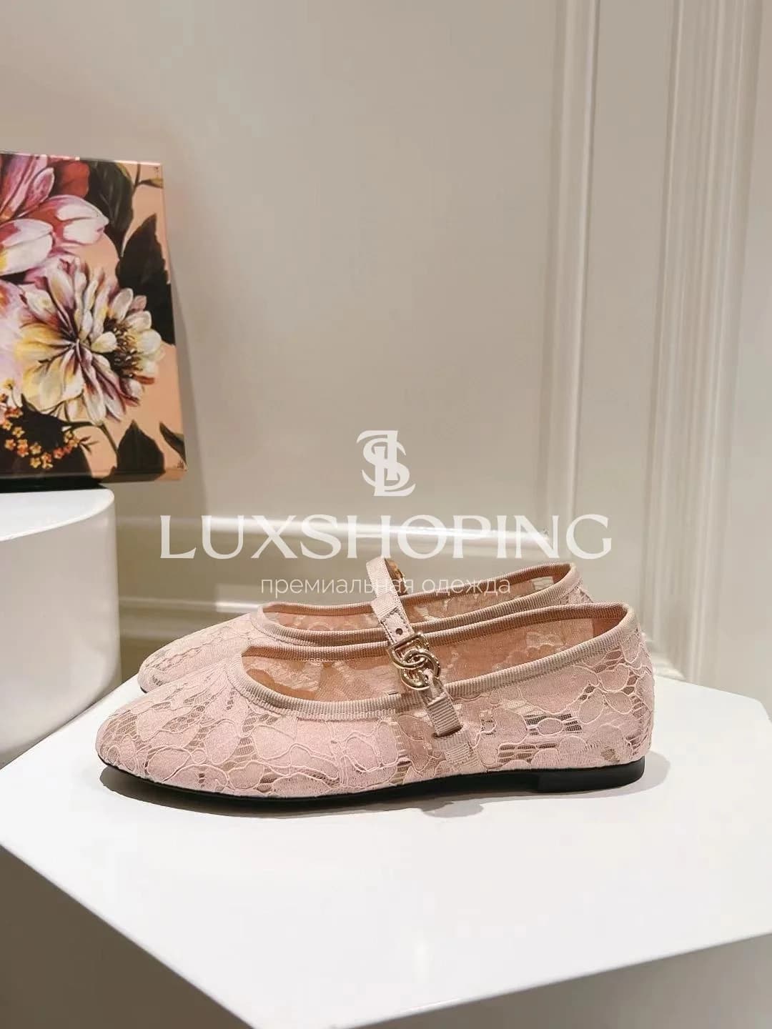 DOLCE &amp; GABBANA кружевные балетки с ремешком - фото 3