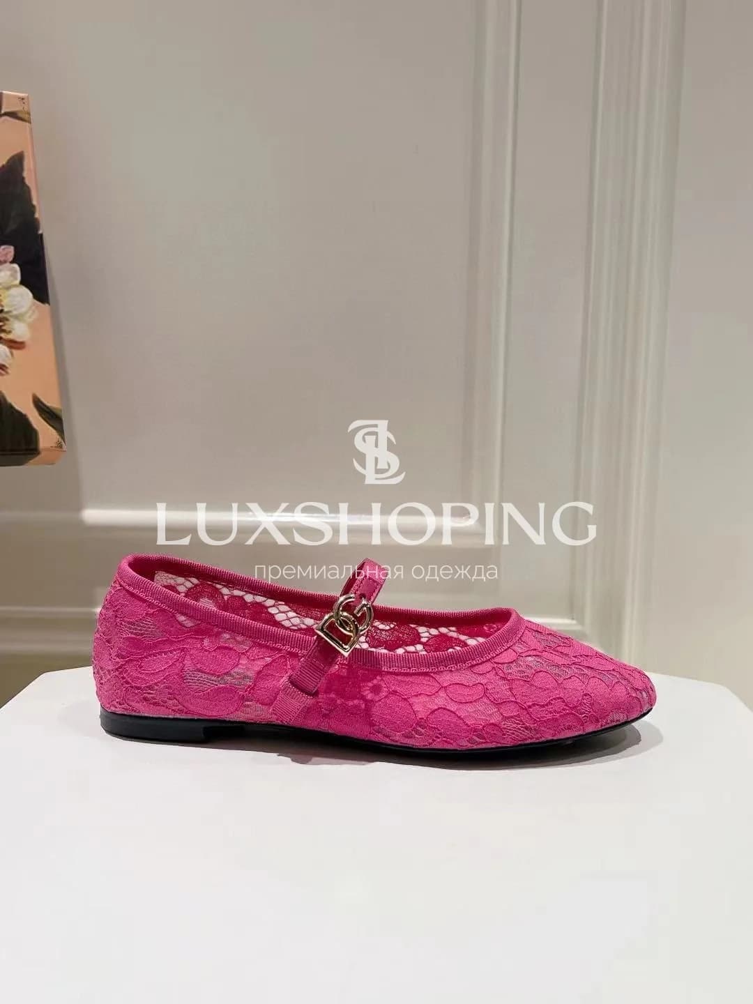 Кружевные балетки Dolce &amp; Gabbana с ремешком - фото 2