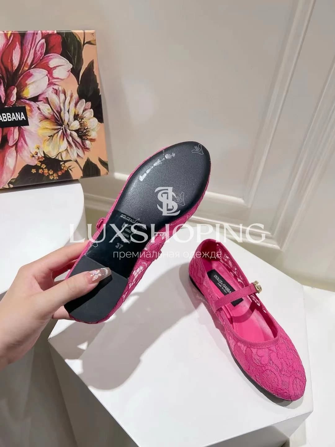 Кружевные балетки Dolce &amp; Gabbana с ремешком - фото 7