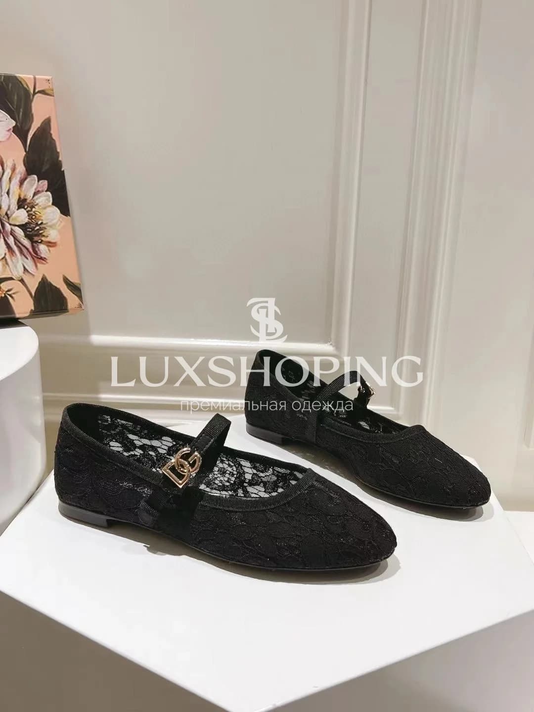 DOLCE &amp; GABBANA кружевные балетки с ремешком черные - фото 4