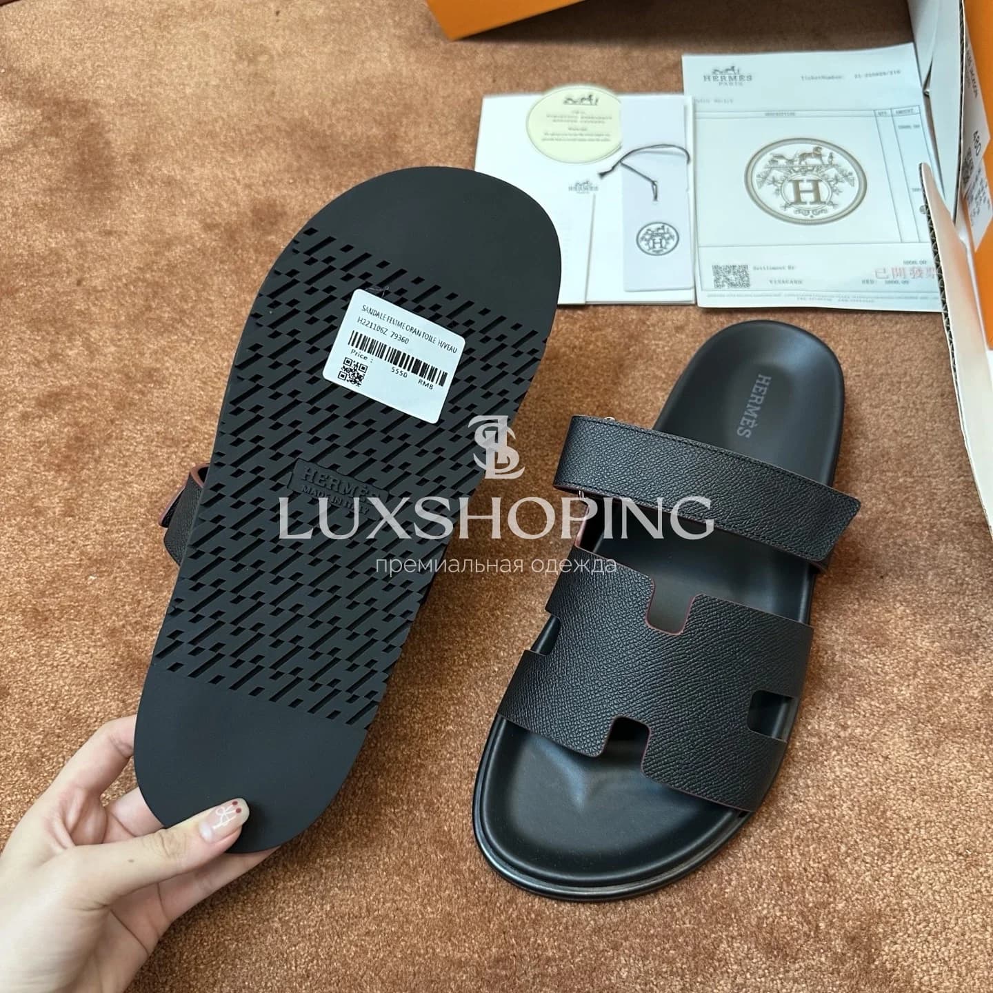 Шлепанцы Hermes Chypre ch1 - фото 5