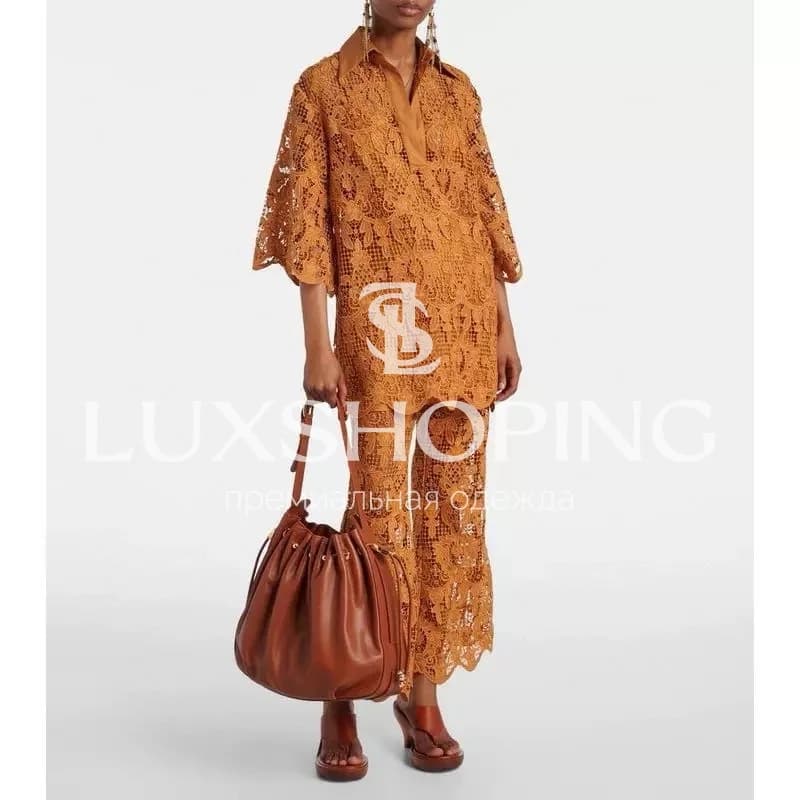 Комплект Zimmermann Coco: кружевная рубашка + брюки + топ - фото 6