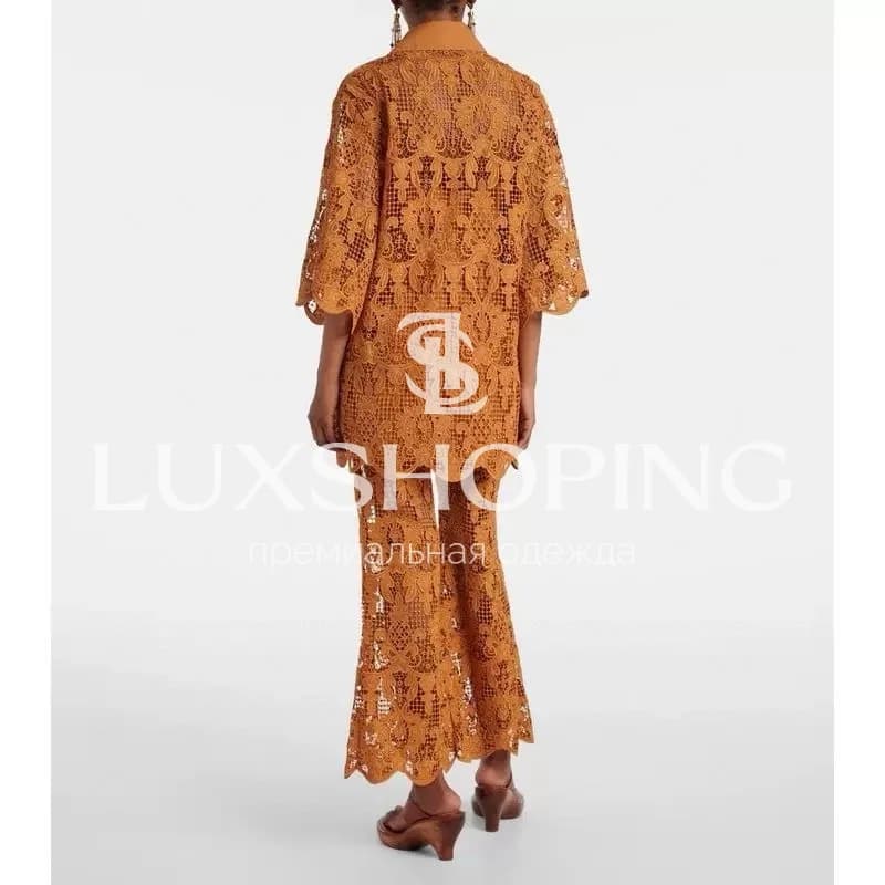 Комплект Zimmermann Coco: кружевная рубашка + брюки + топ - фото 7