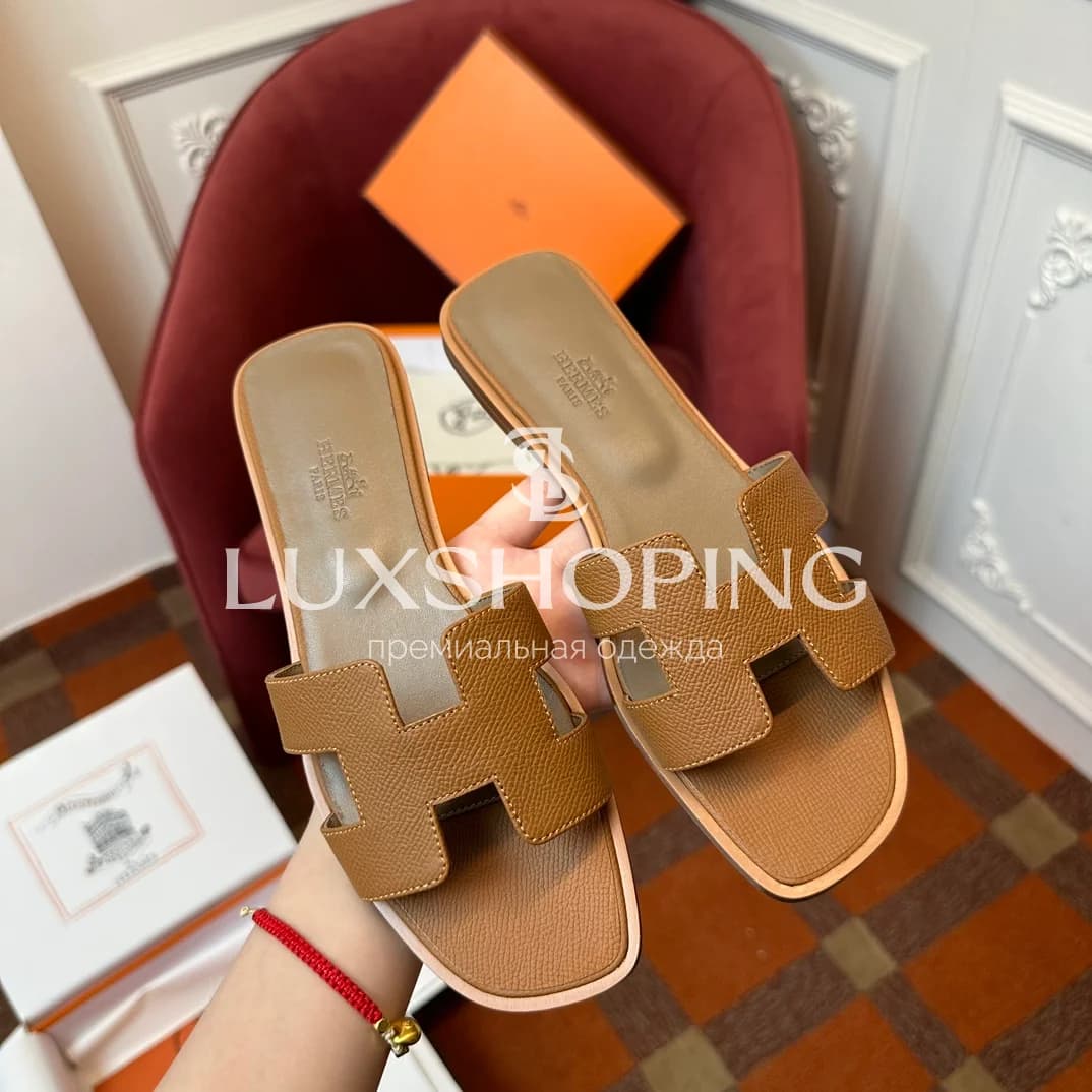 Шлепанцы Hermes Oran зернистые art35 - фото 6