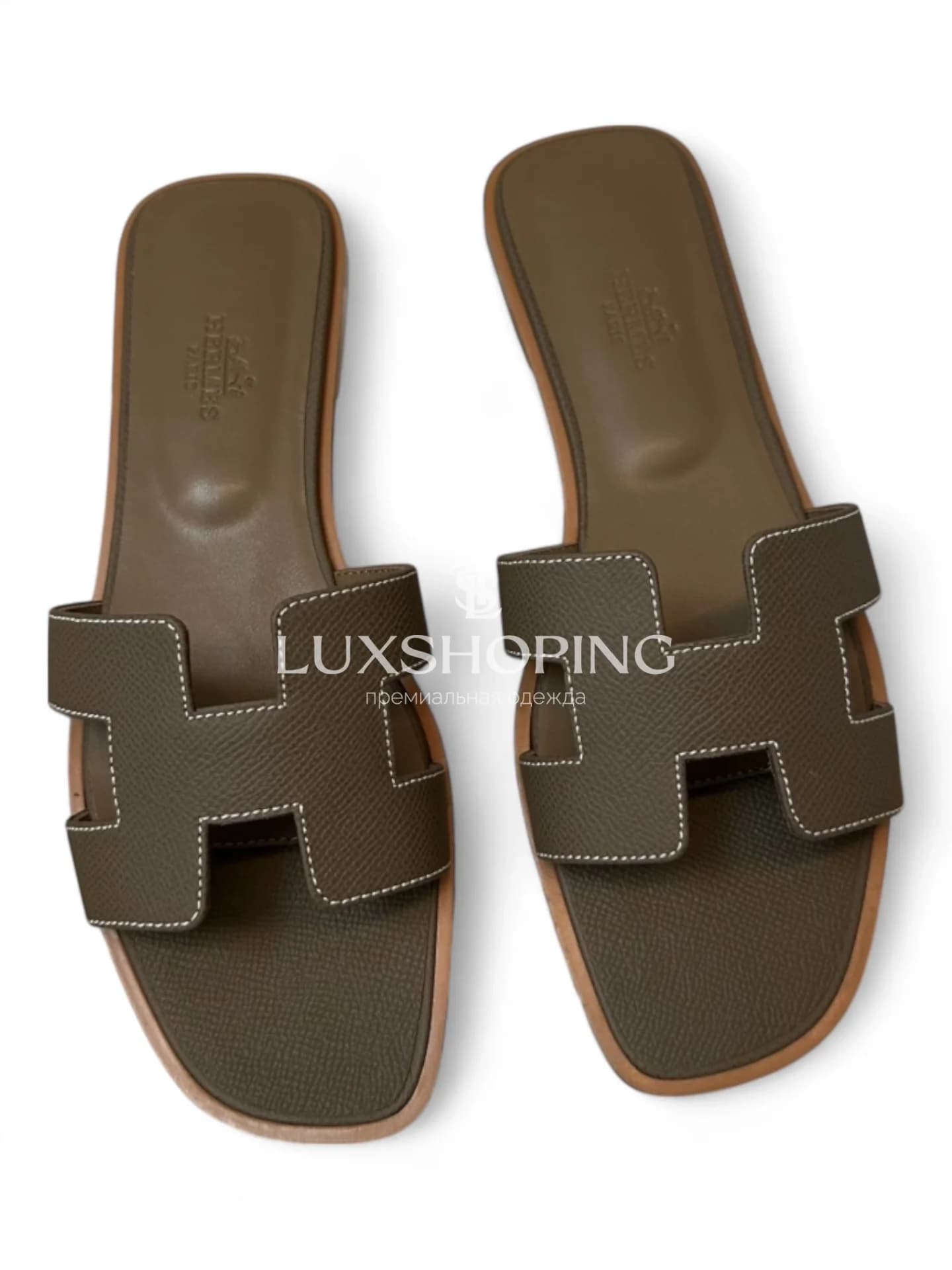 Шлепанцы Hermes Oran зернистые art36