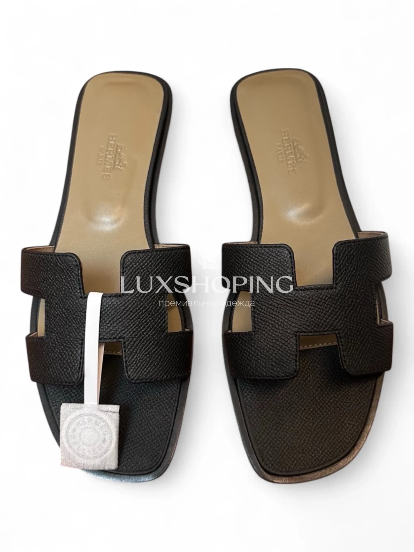 Шлепанцы Hermes Oran зернистые art39