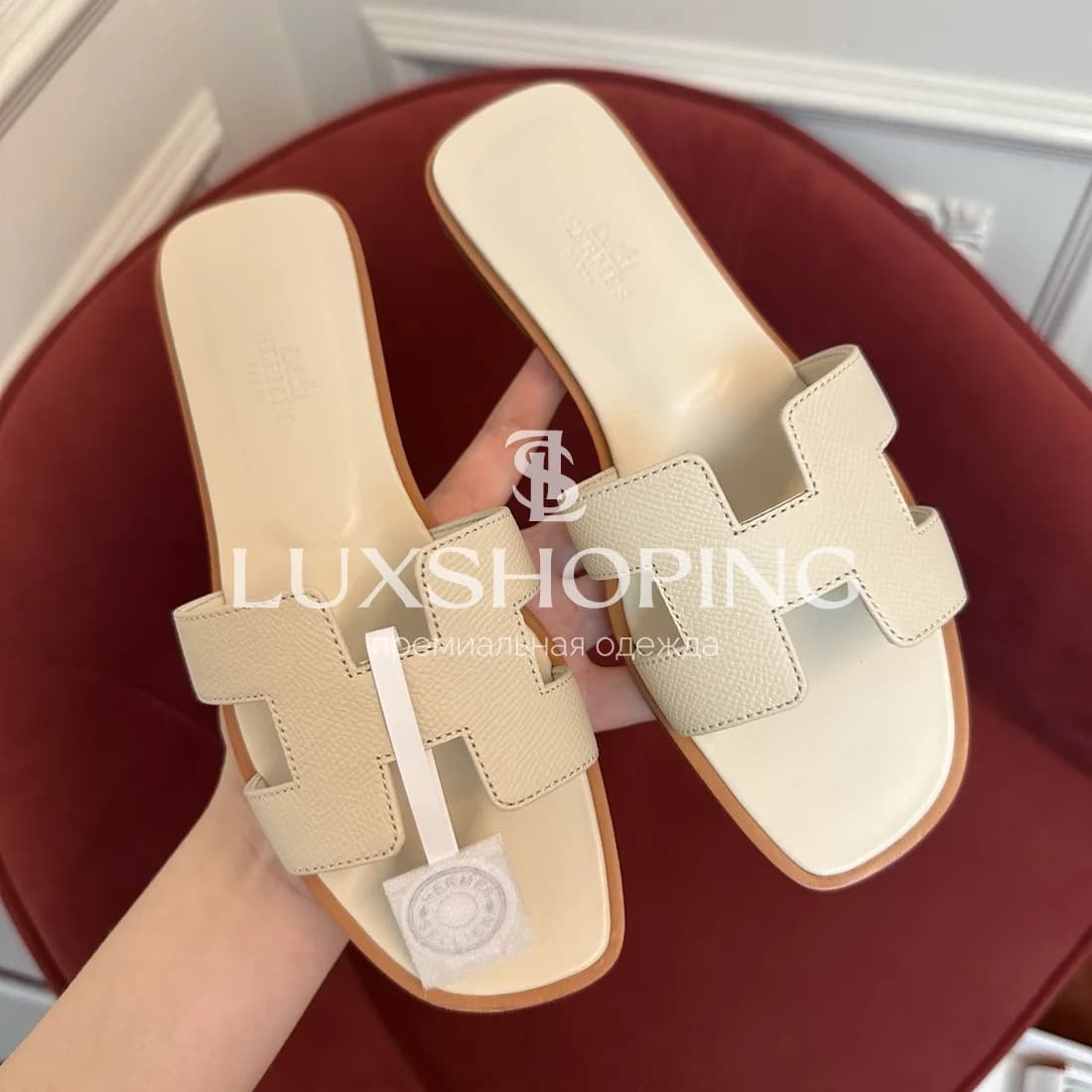 Шлепанцы Hermes Oran зернистые art43 - фото 9