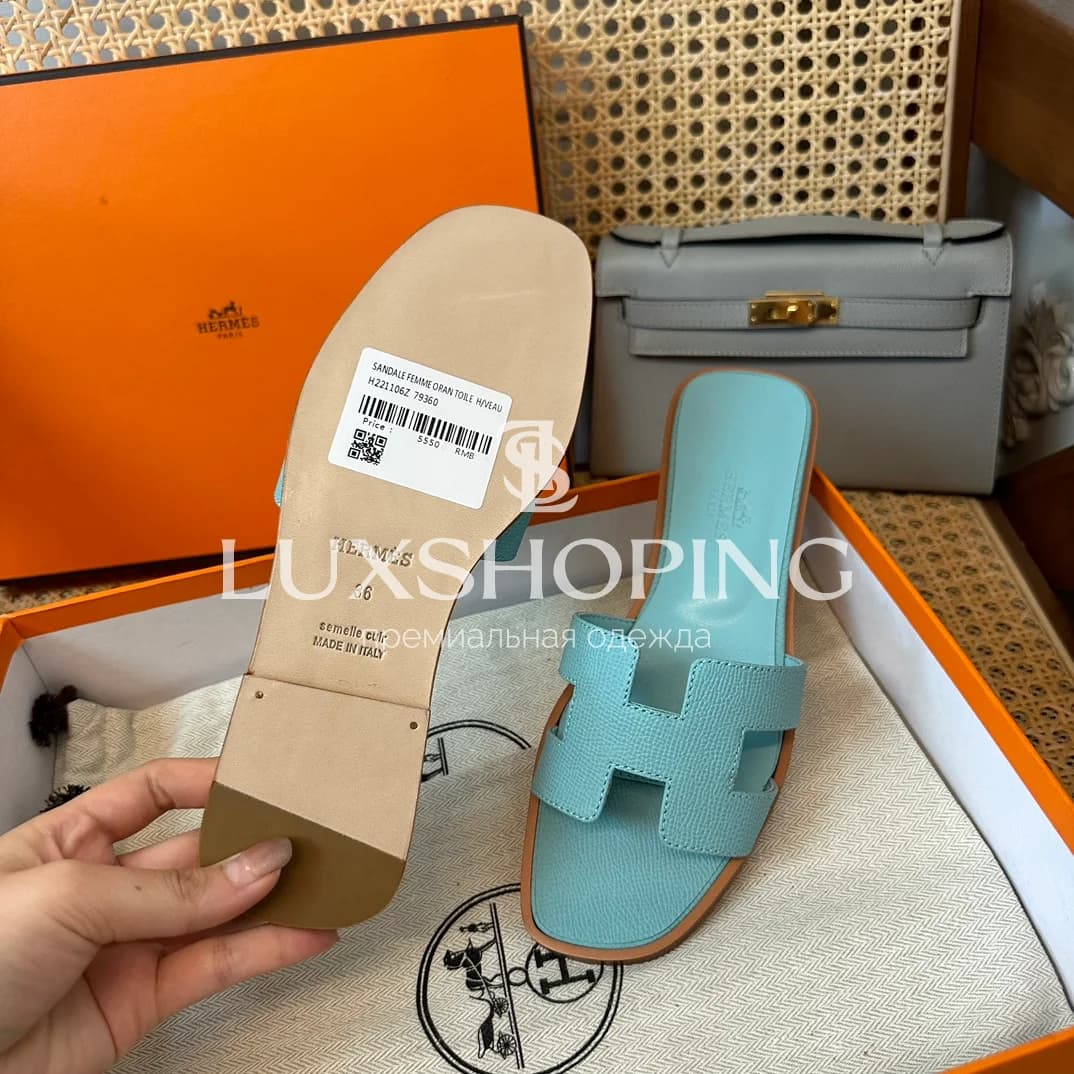 Шлепанцы Hermes Oran зернистые art48 - фото 5