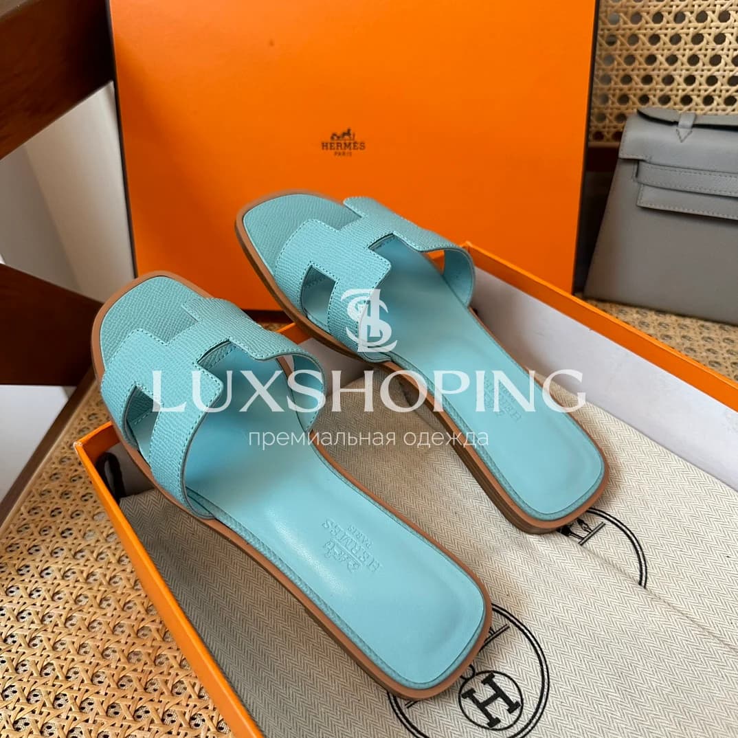 Шлепанцы Hermes Oran зернистые art48 - фото 6