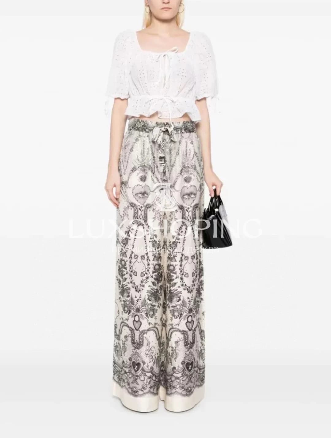 ZIMMERMANN – Комплект из 100% шёлка с кружевным принтом - фото 3