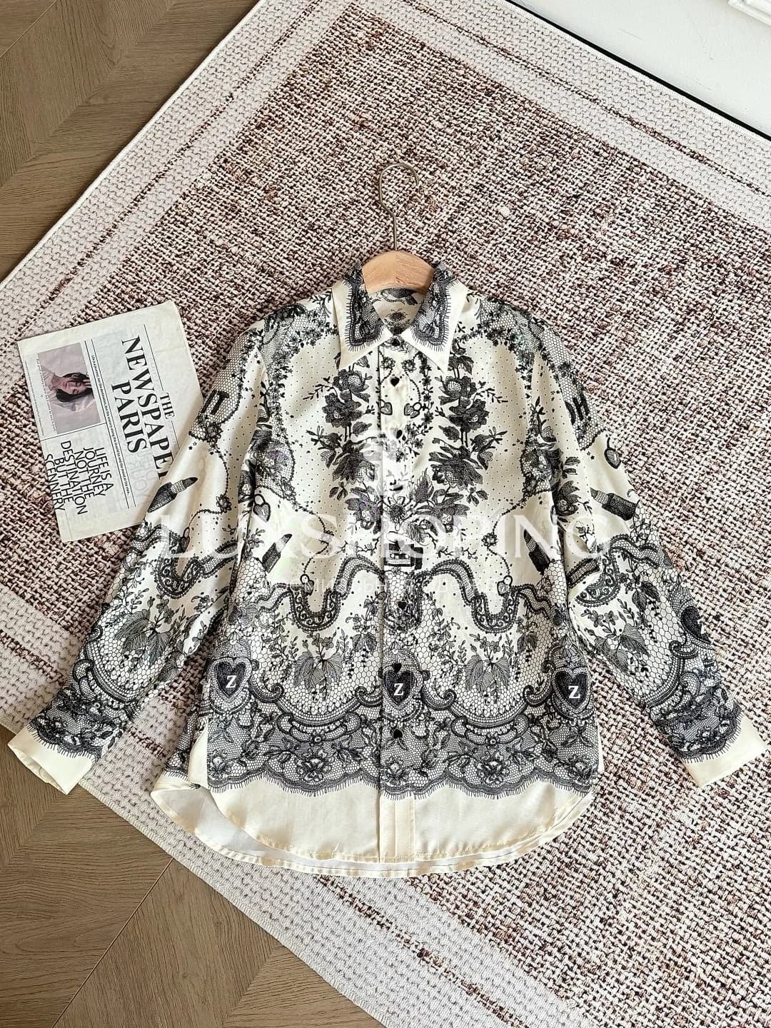 ZIMMERMANN – Комплект из 100% шёлка с кружевным принтом - фото 7