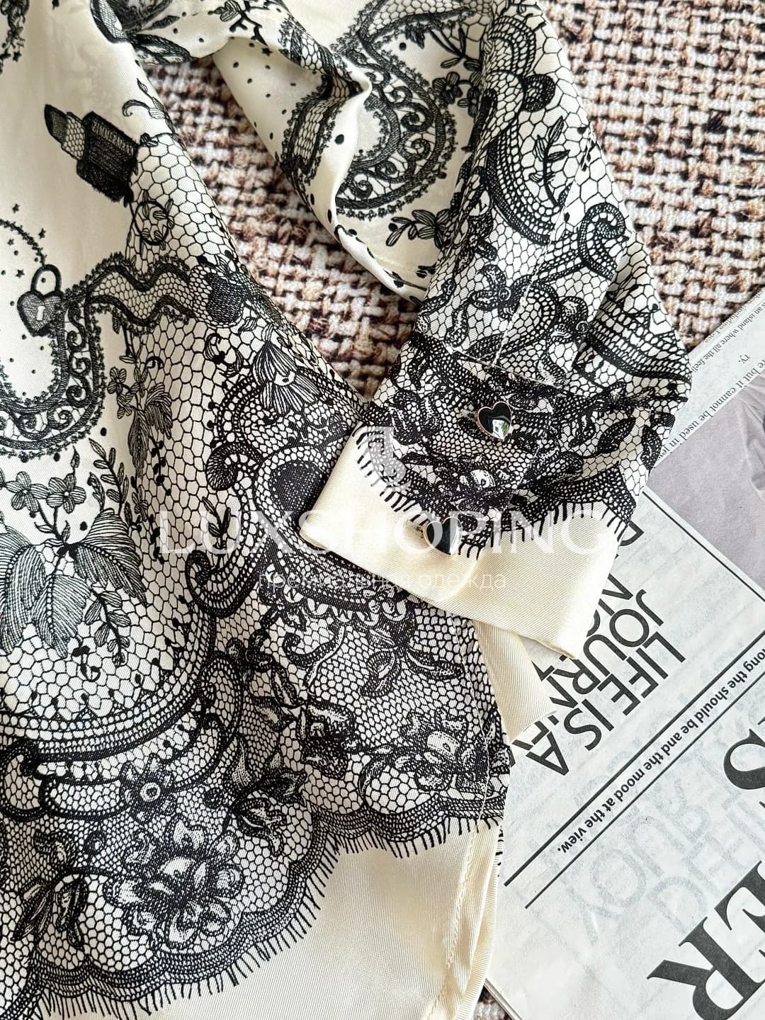 ZIMMERMANN – Комплект из 100% шёлка с кружевным принтом - фото 8