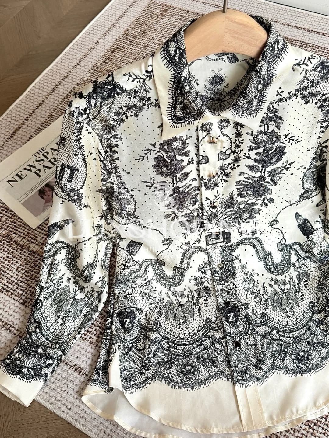 ZIMMERMANN – Комплект из 100% шёлка с кружевным принтом - фото 9