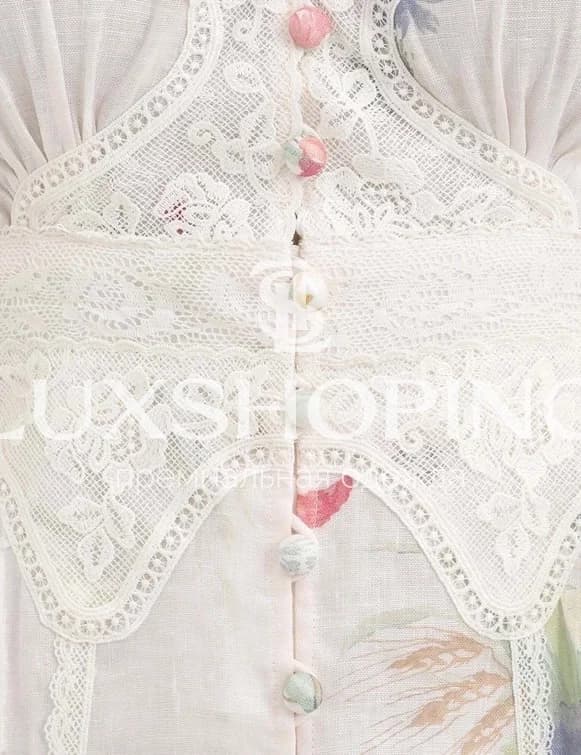 Платье Zimmermann Lucky Lace Plunge Midi Dress - фото 7