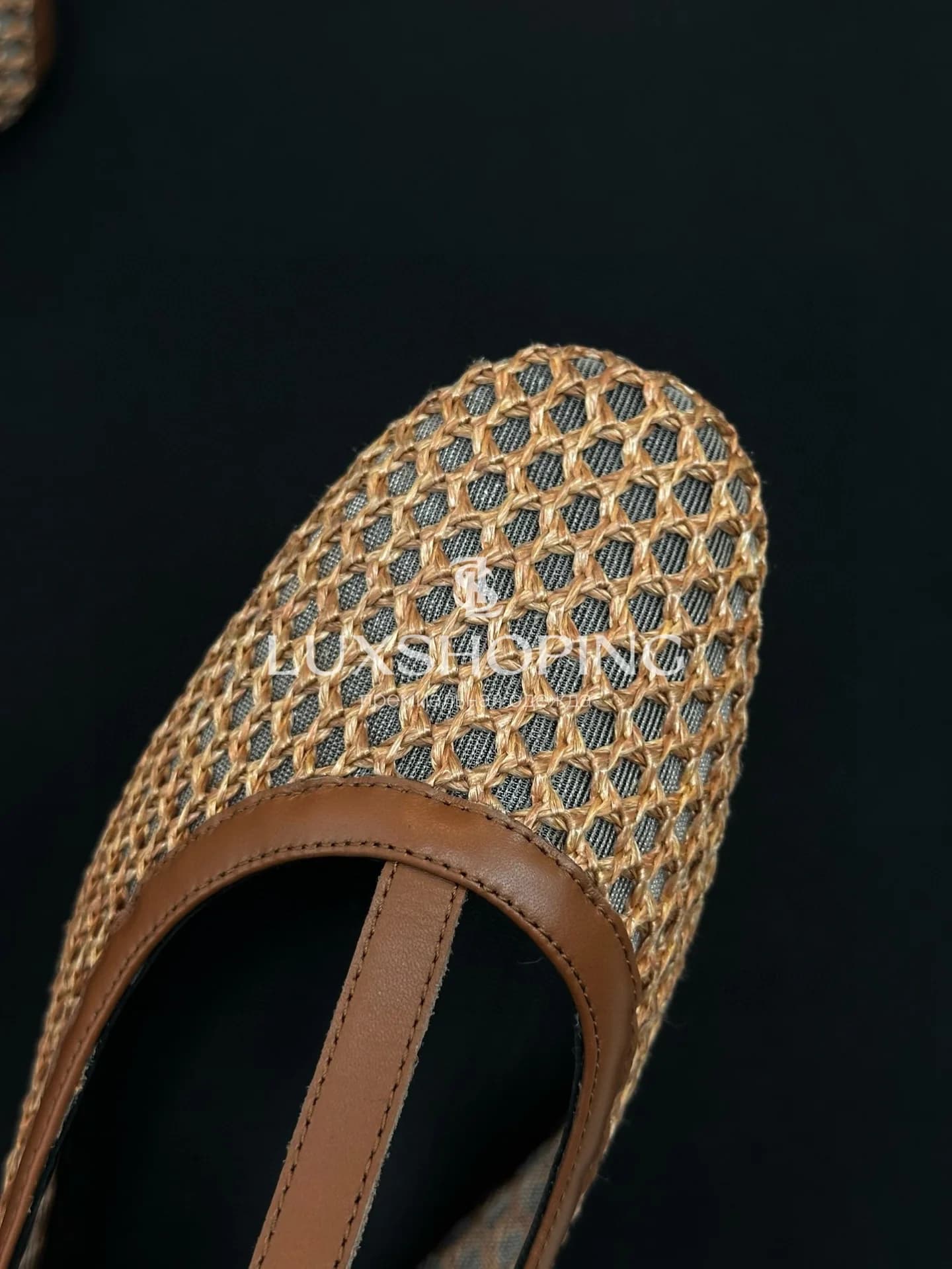 The Row Коричневые Плетёные балетки Mary Jane с кожаной отделкой - фото 13