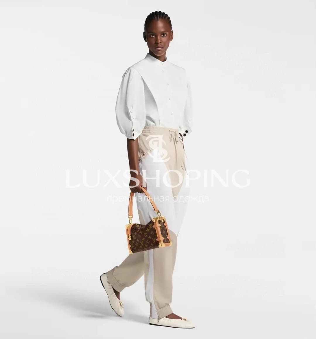 Louis Vuitton Белая хлопковая рубашка с объемными рукавами - фото 3