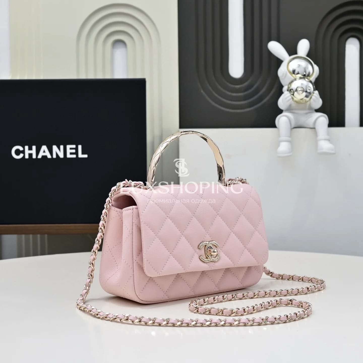 CHANEL Сумка 25S Coco Crush Handle в нежном-розовом цвете 11.5 × 18 × 7 см  (Small) - фото 2