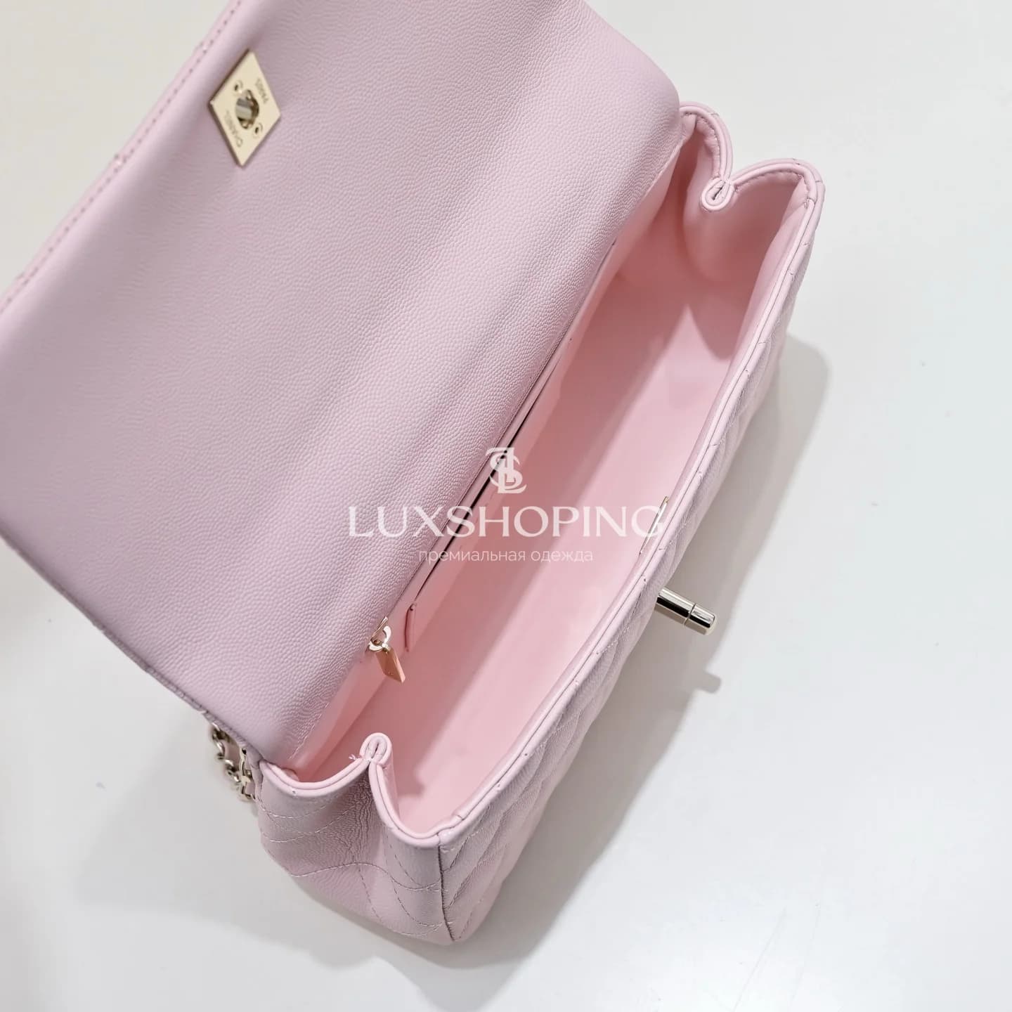 CHANEL Сумка 25S Coco Crush Handle в нежном розовом цвете Medium 13.5 × 23 × 7 см - фото 8