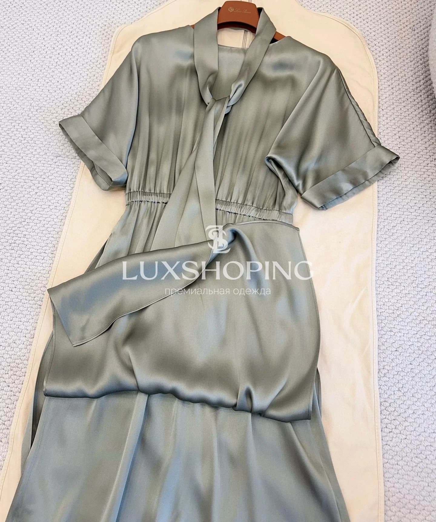 Loro Piana Платье из натурального шёлка с поясом - фото 4