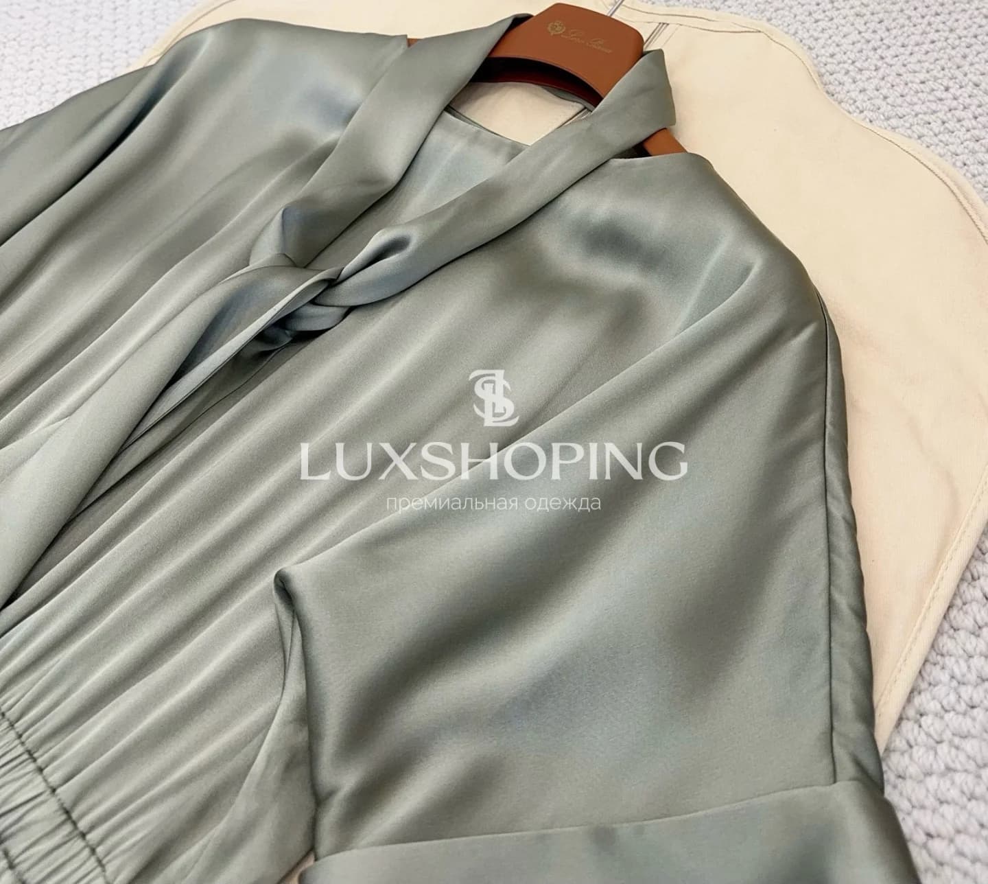 Loro Piana Платье из натурального шёлка с поясом - фото 5