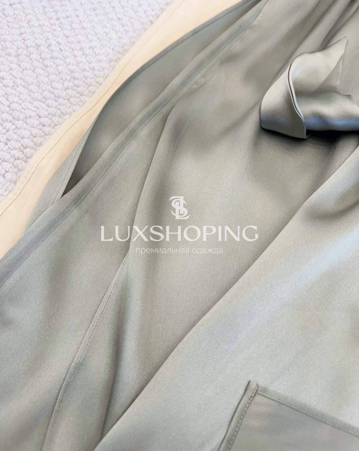 Loro Piana Платье из натурального шёлка с поясом - фото 6