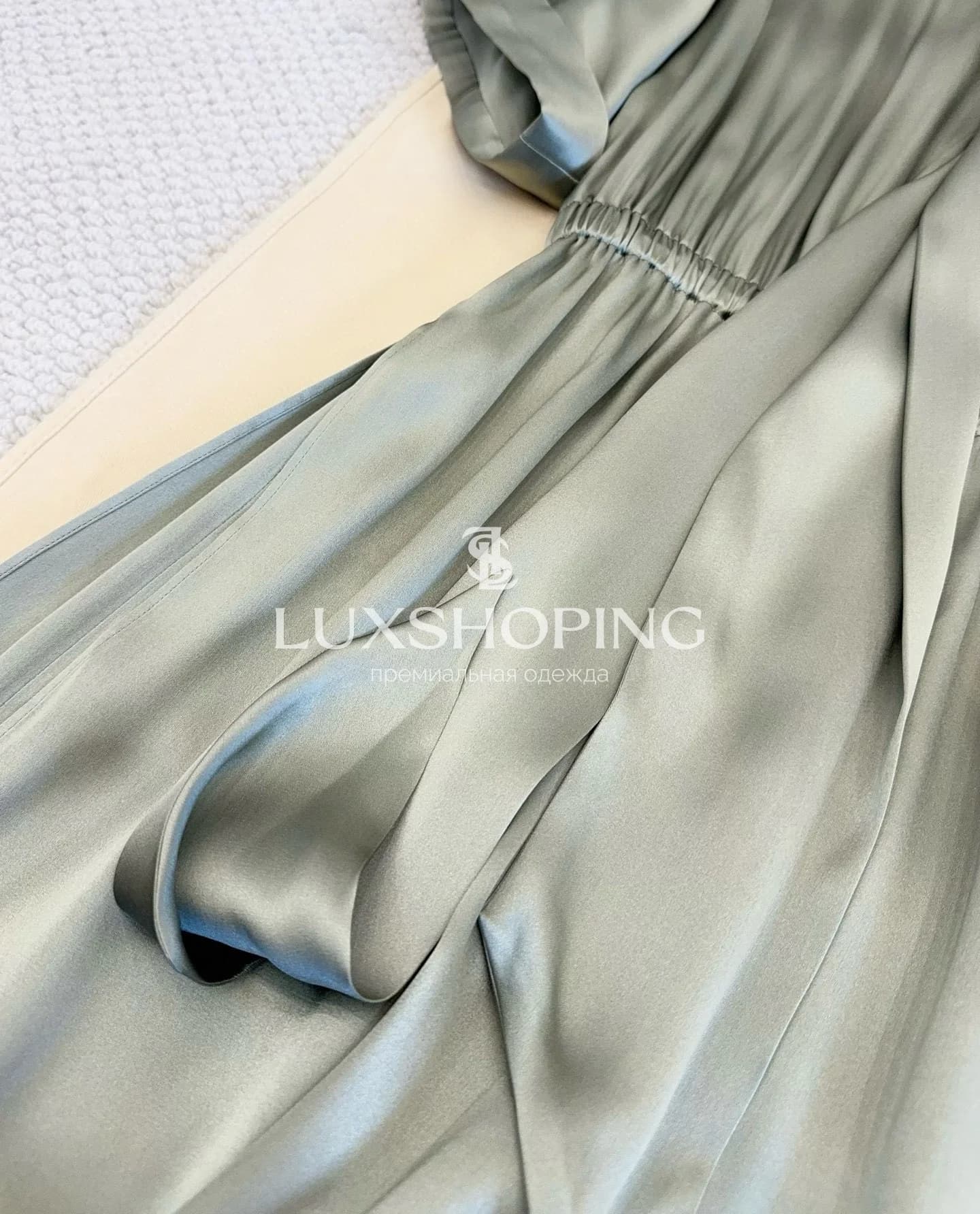 Loro Piana Платье из натурального шёлка с поясом - фото 7