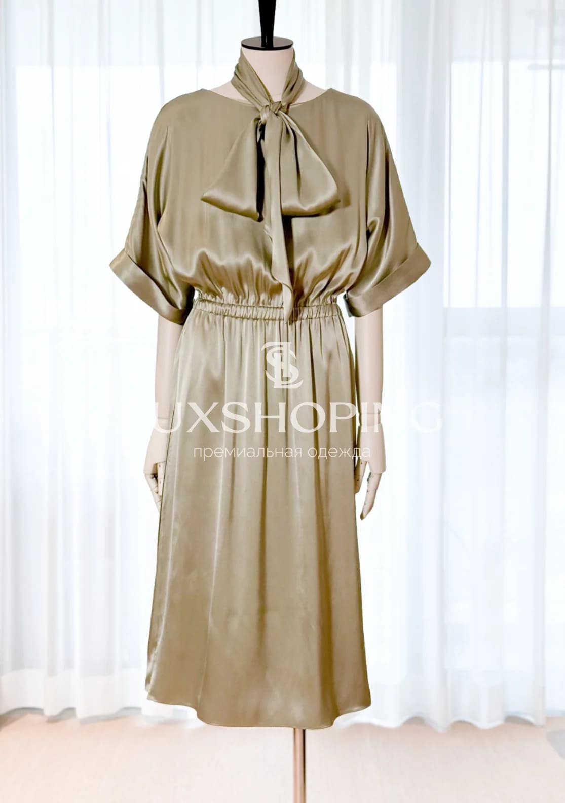 Loro Piana Платье из натурального шёлка с поясом - фото 10