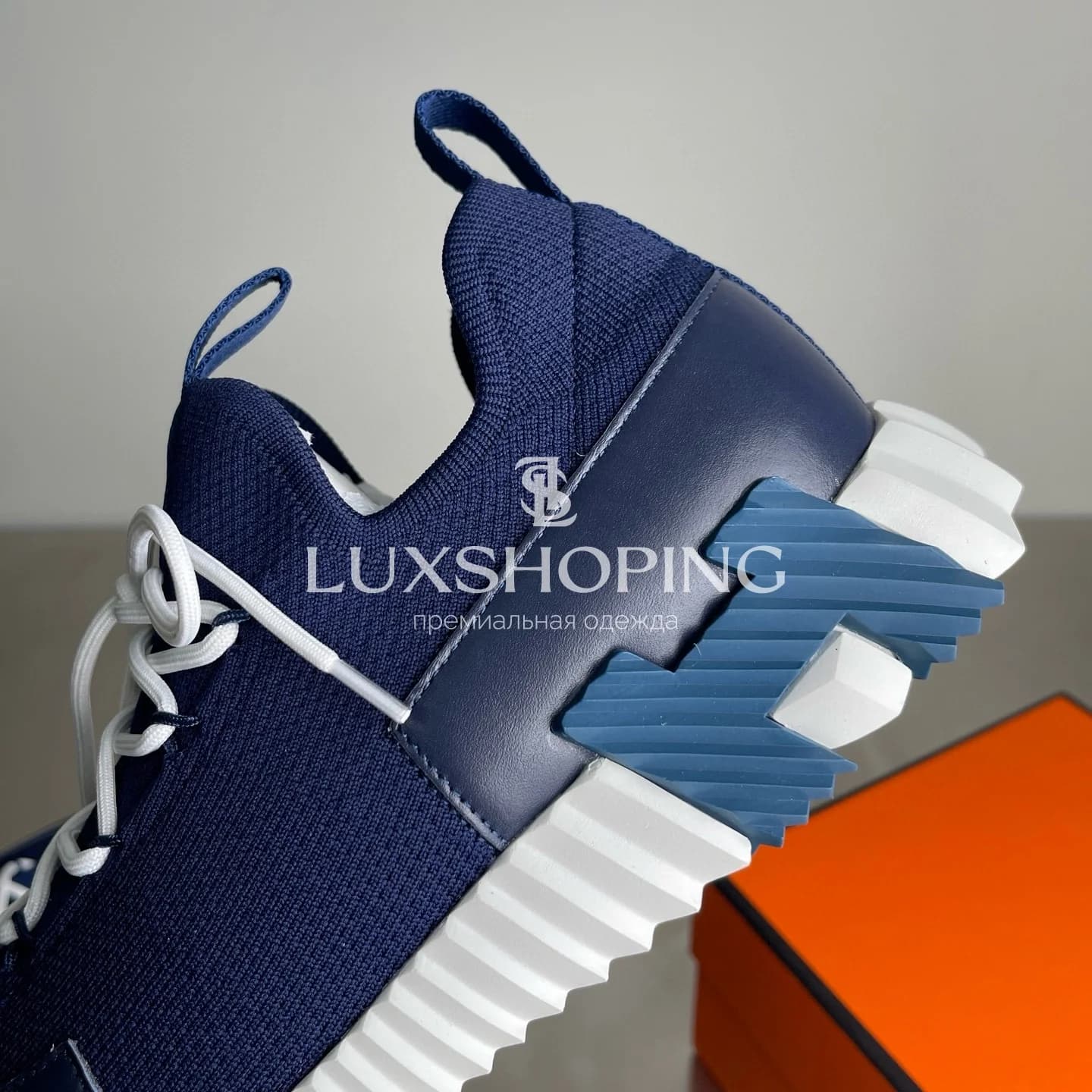 HERMÈS Lift Navy Sneakers мужские кроссовки премиум-класса - фото 8