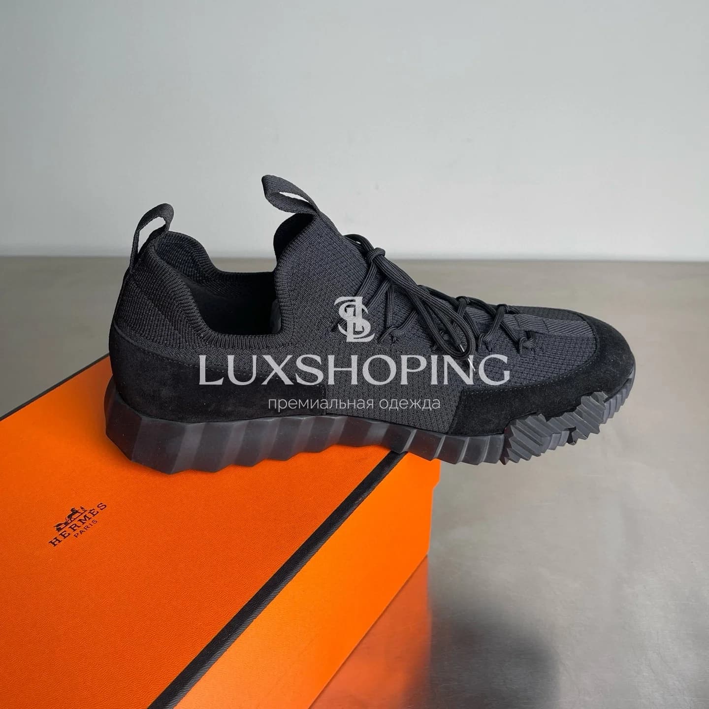 HERMÈS Lift Navy Sneakers мужские кроссовки Глубокий черный - фото 4