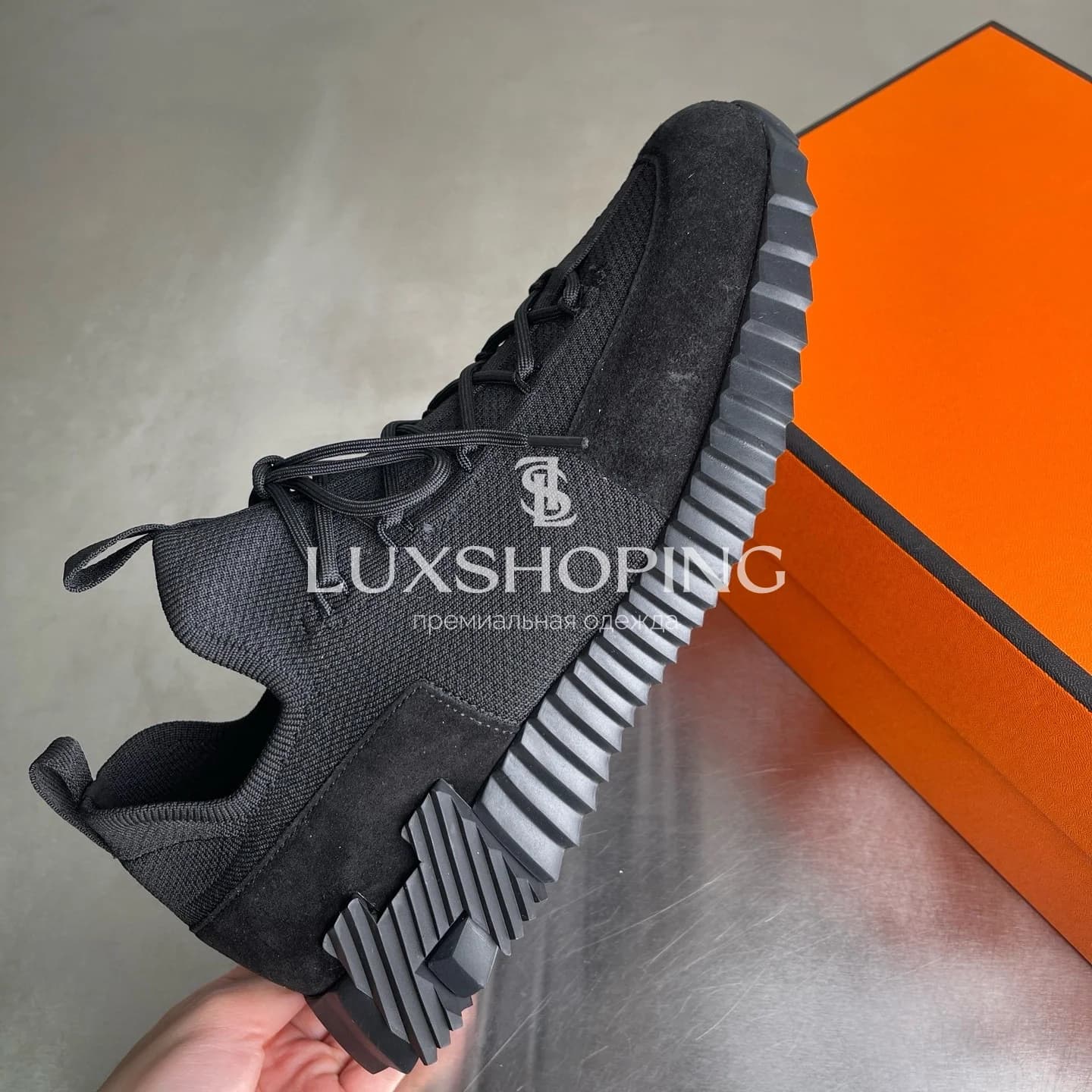 HERMÈS Lift Navy Sneakers мужские кроссовки Глубокий черный - фото 5