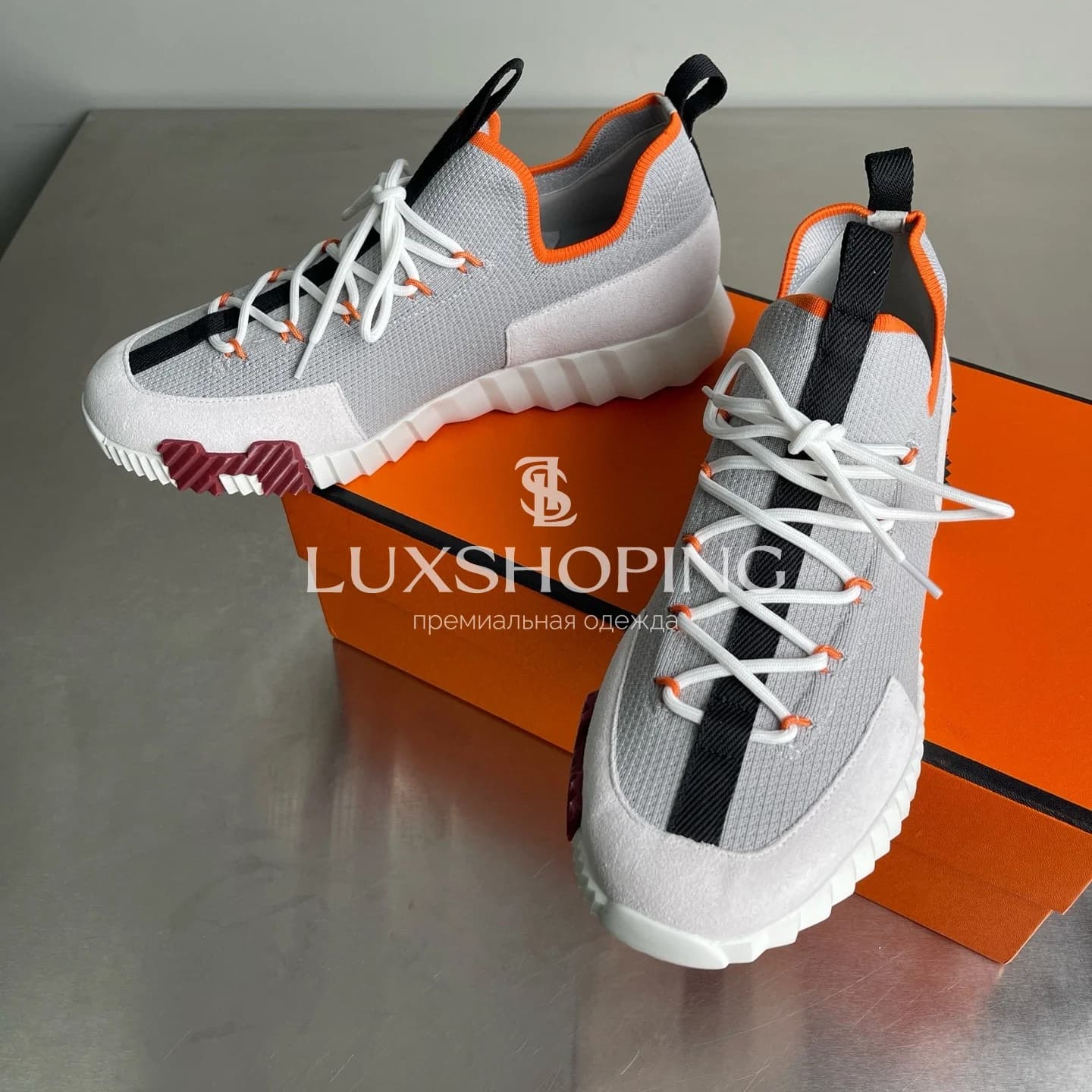 HERMÈS Lift Navy Sneakers мужские кроссовки H010 - фото 3