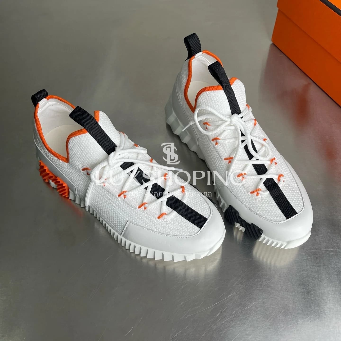 HERMÈS Lift Navy Sneakers кроссовки H011 - фото 7