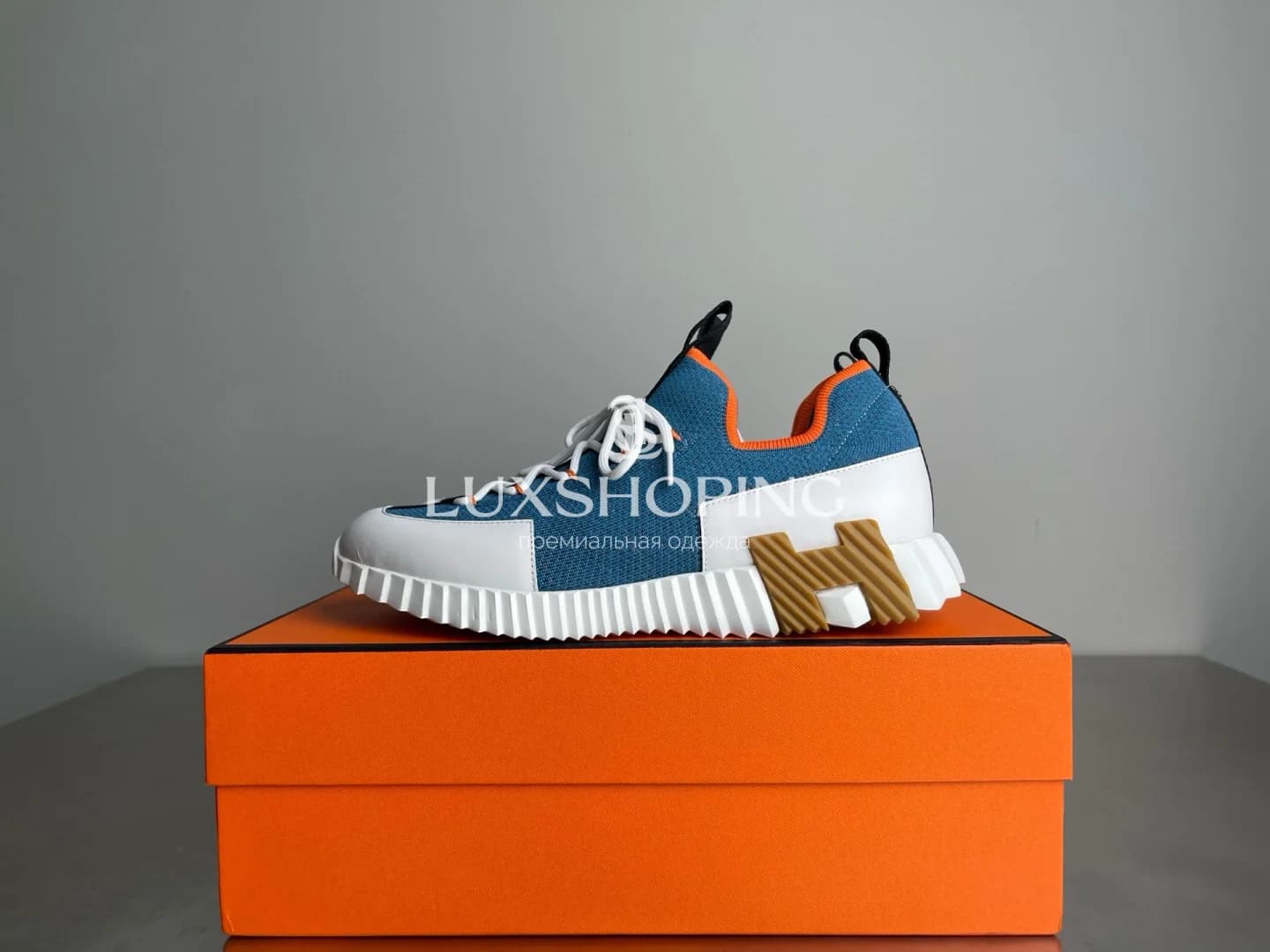 HERMÈS Lift Navy Sneakers кроссовки H013 - фото 2