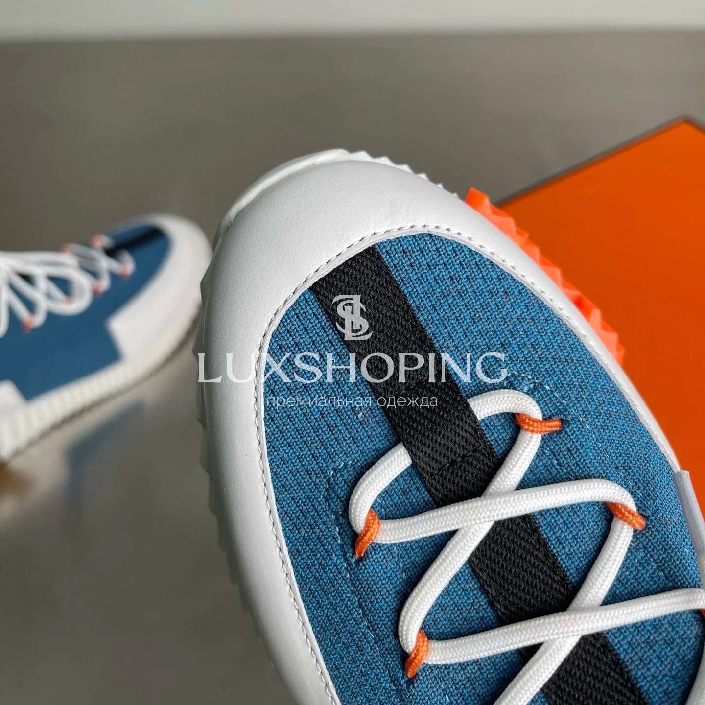 HERMÈS Lift Navy Sneakers кроссовки H013 - фото 6