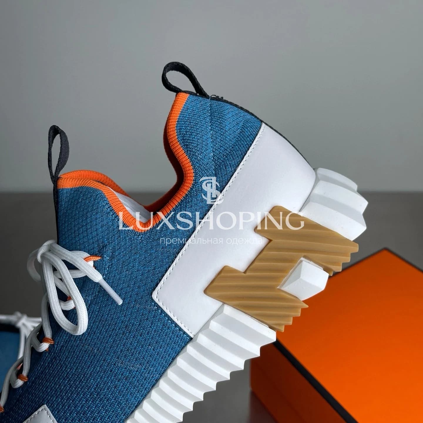 HERMÈS Lift Navy Sneakers кроссовки H013 - фото 8