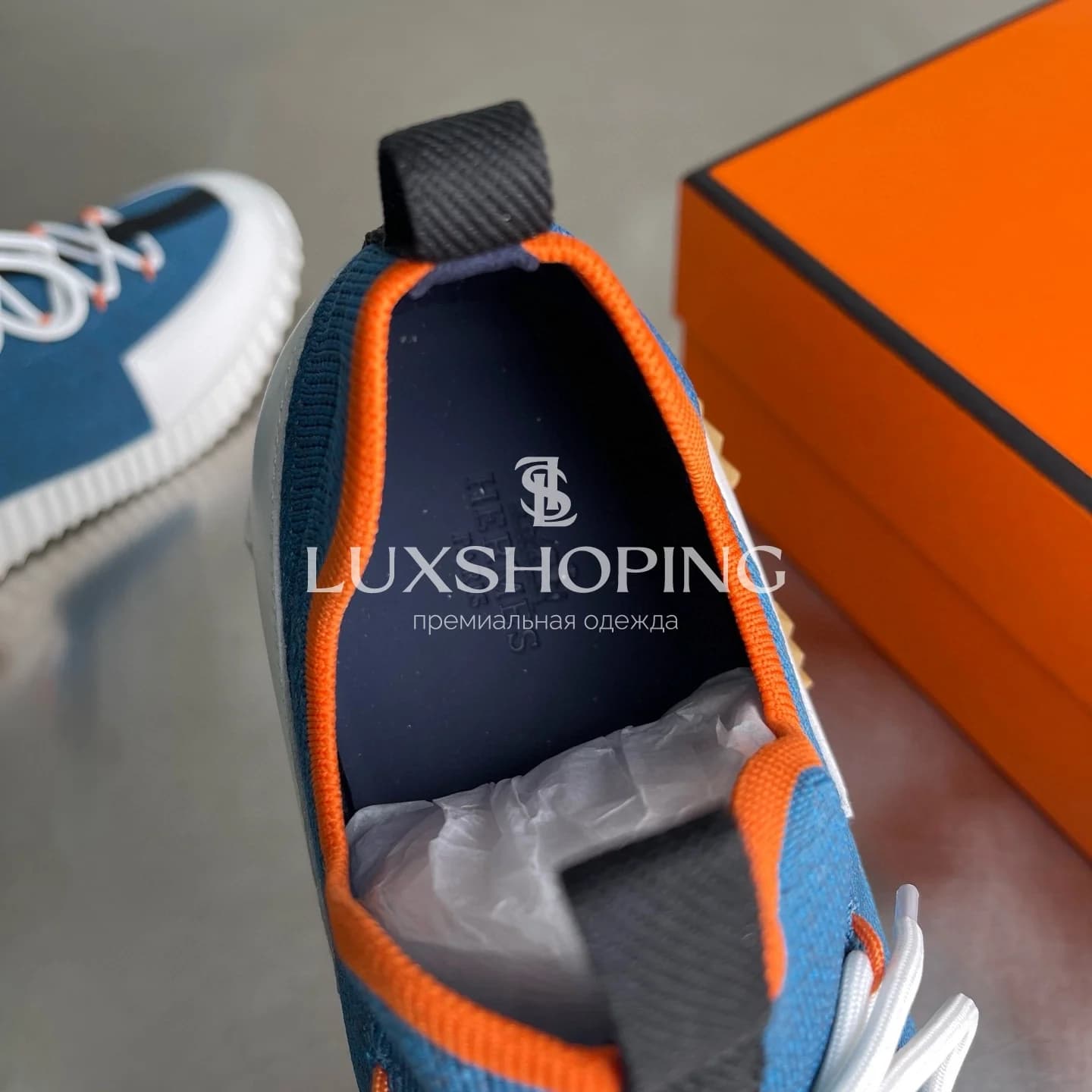 HERMÈS Lift Navy Sneakers кроссовки H013 - фото 9