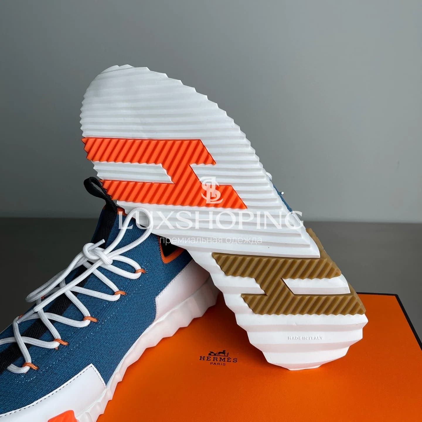 HERMÈS Lift Navy Sneakers кроссовки H013 - фото 10