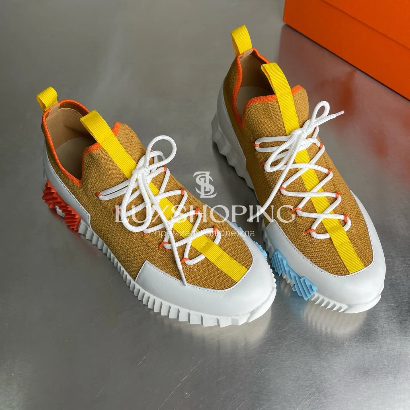 HERMÈS Lift Navy Sneakers кроссовки H015 - фото 7