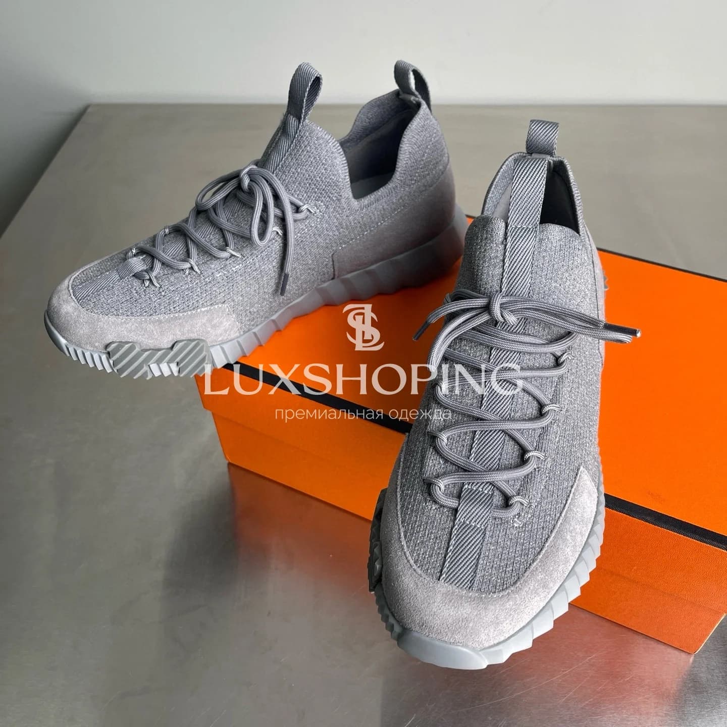 HERMÈS Lift Navy Sneakers кроссовки H016 - фото 3