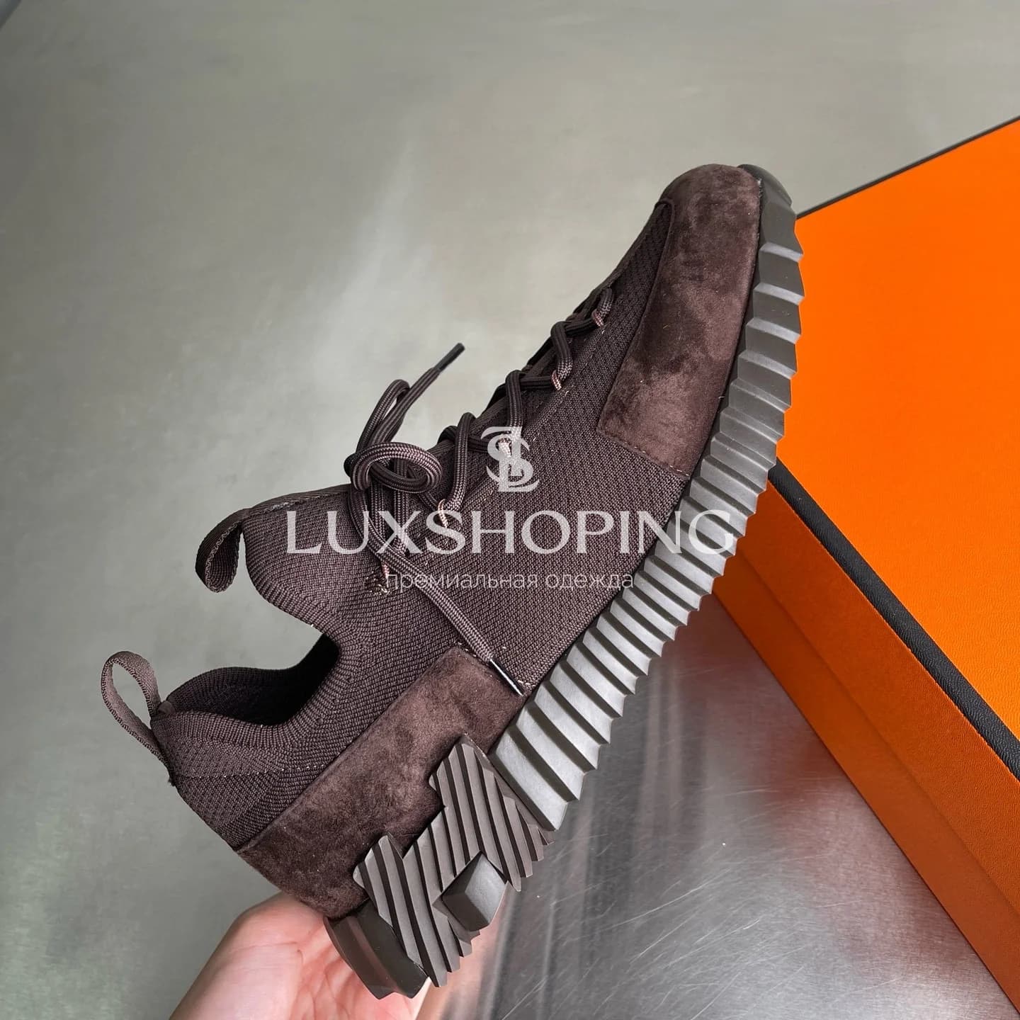 HERMÈS Lift Navy Sneakers кроссовки H018 - фото 5