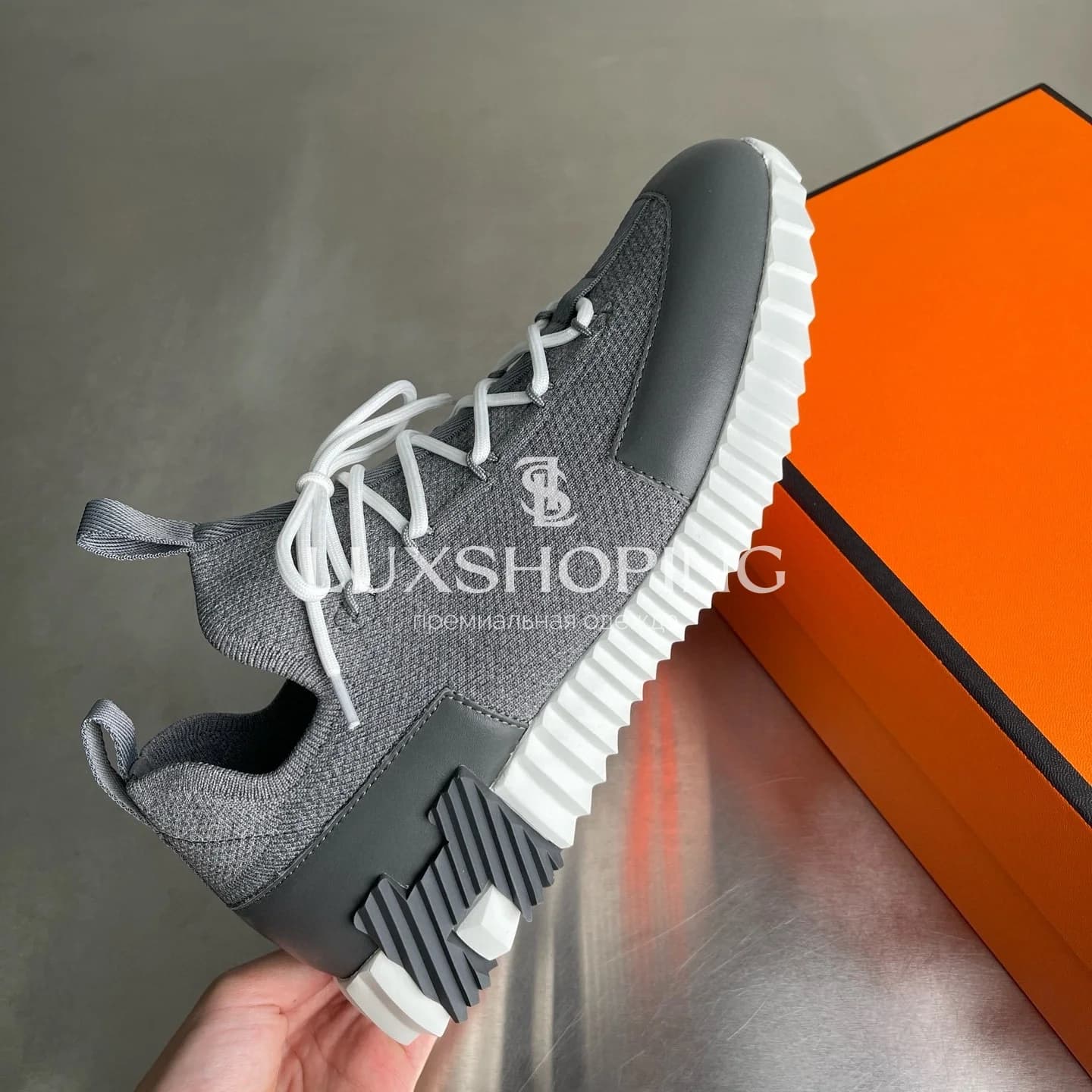 HERMÈS Lift Navy Sneakers кроссовки H020 - фото 5