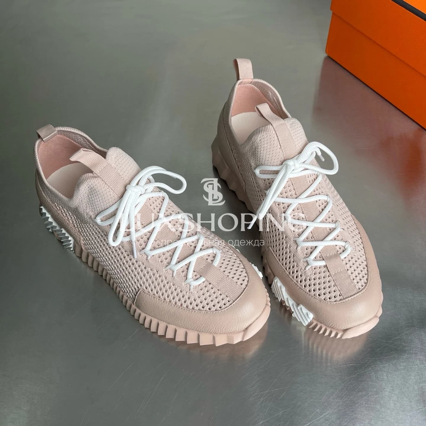 HERMÈS Lift Navy Sneakers кроссовки H023 - фото 7