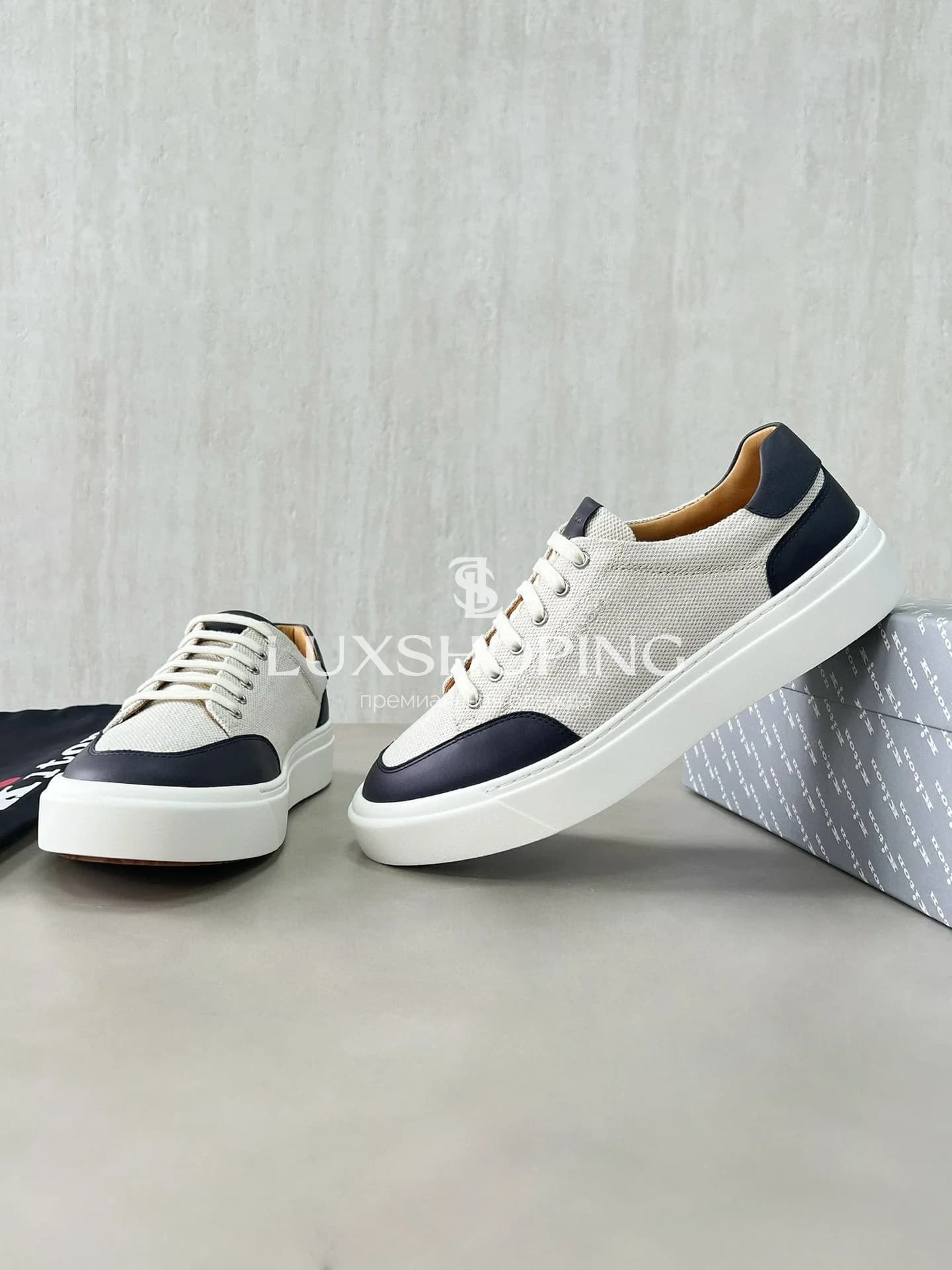 Кроссовки Kiton из холста и телячьей кожи, KT011 - фото 3