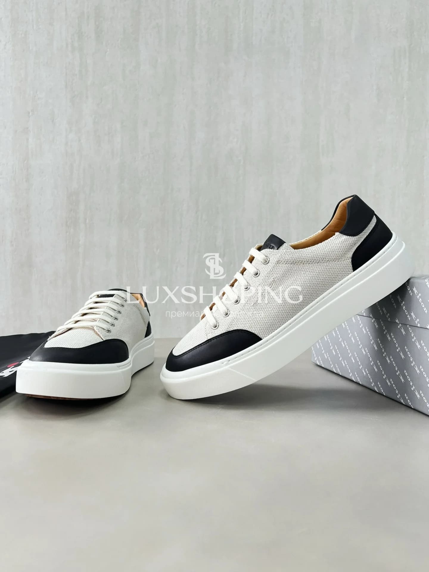 Кроссовки Kiton из холста и телячьей кожи, KT012 - фото 2